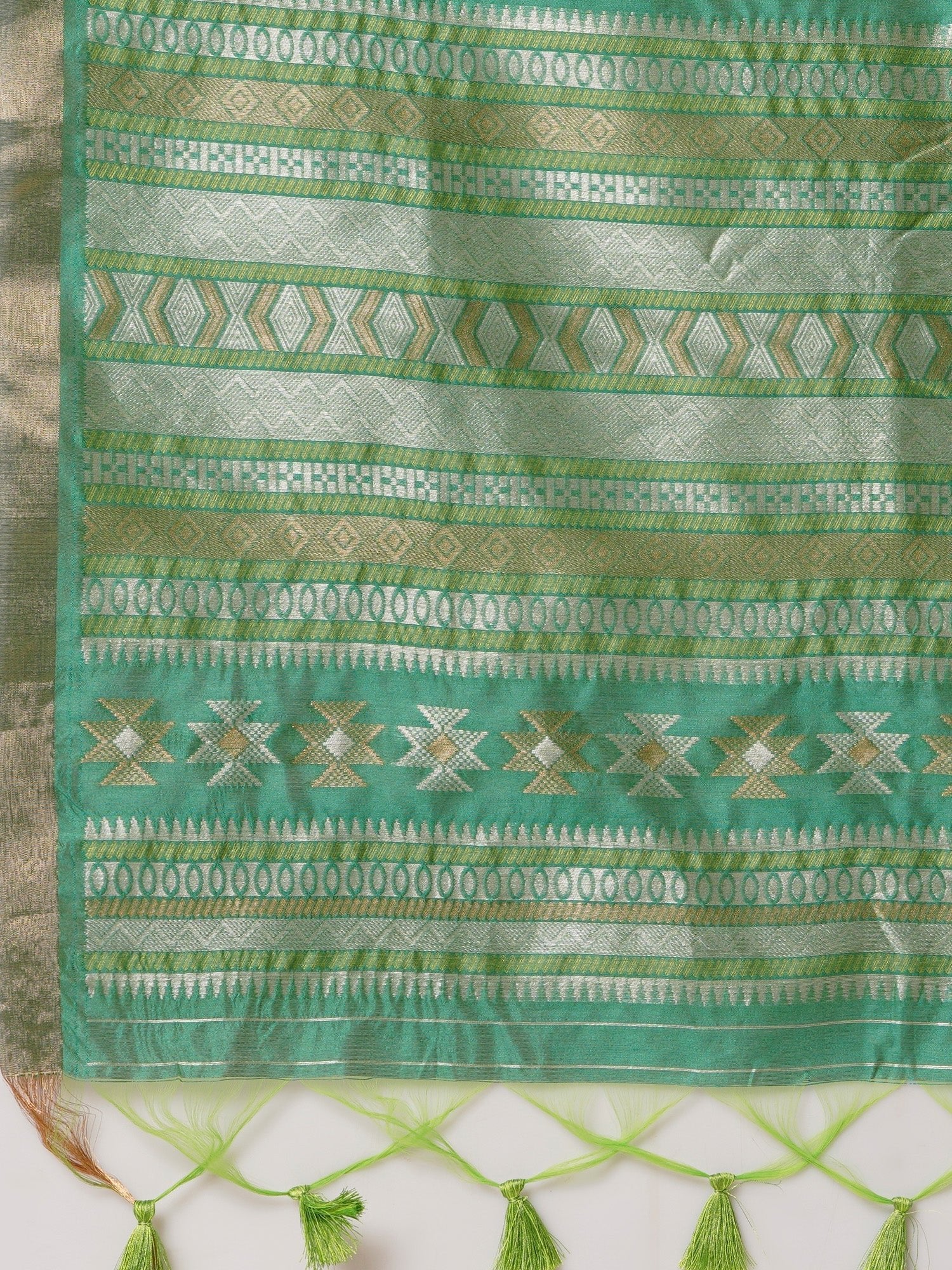 Parrot Green Silk Saree - Ressa