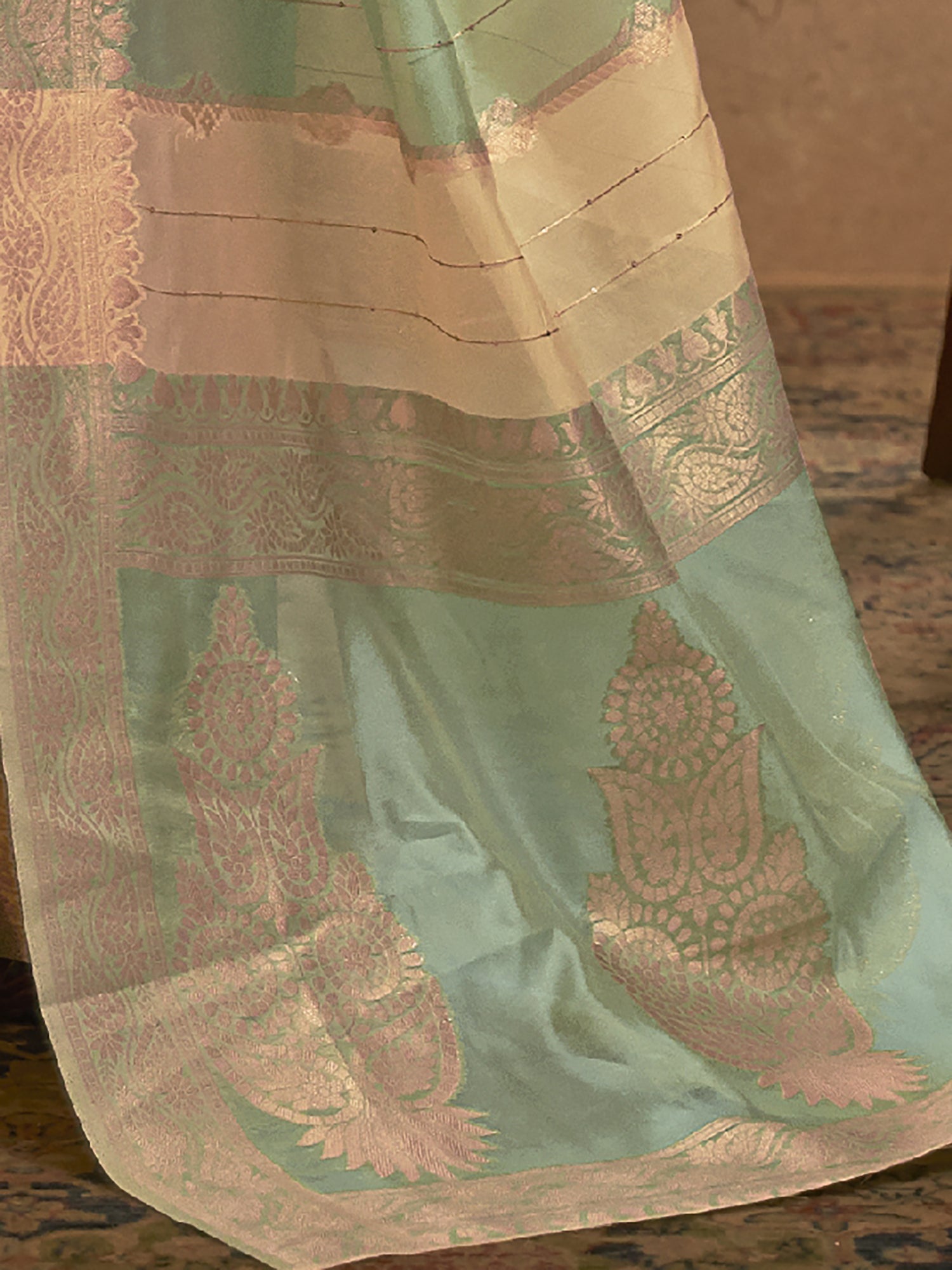 Pastel Multi-Color Cotton Silk Saree - Ressa