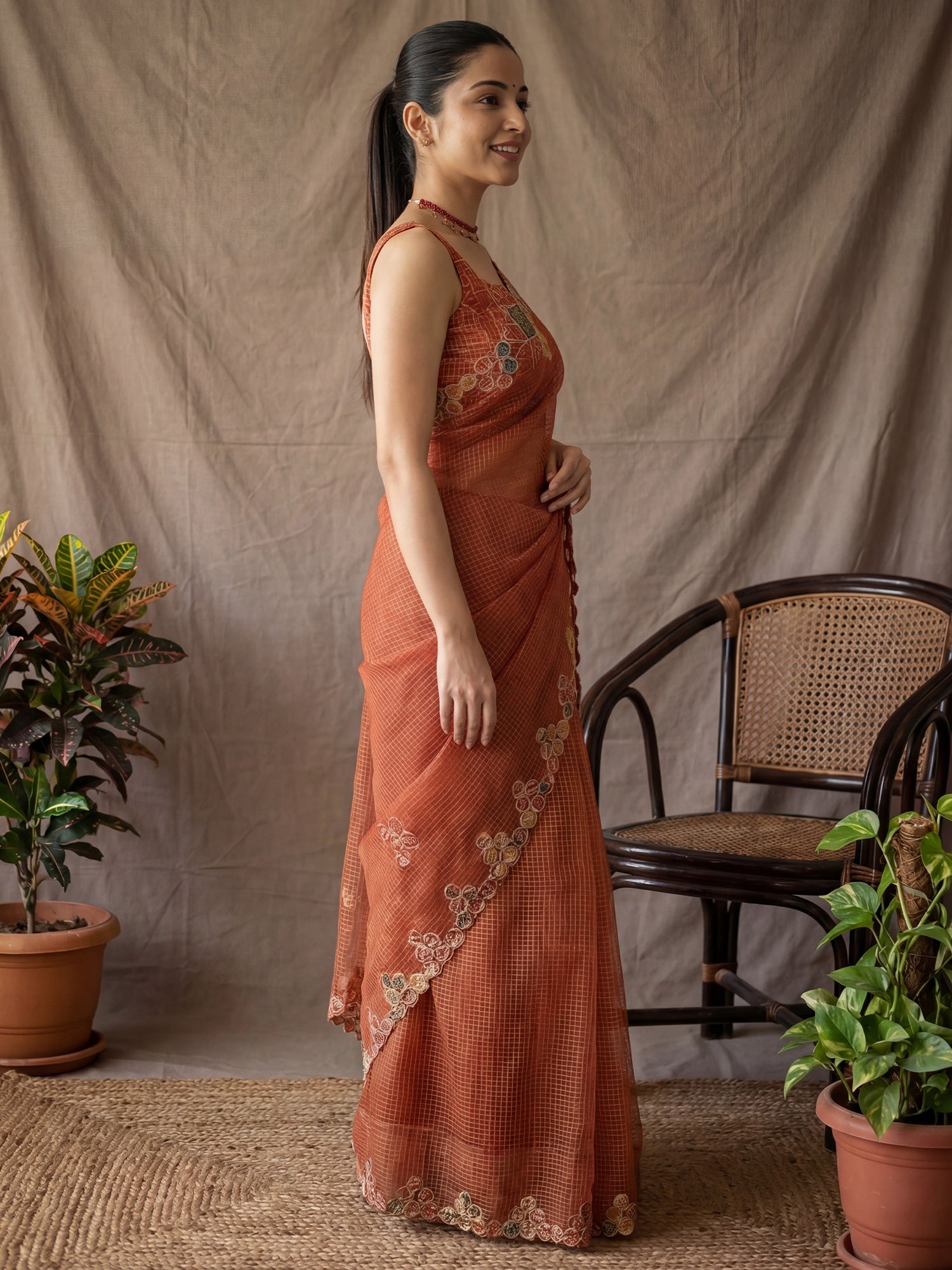 Pastel Pink Tissue Silk Saree with Zari Stripes - Ressa