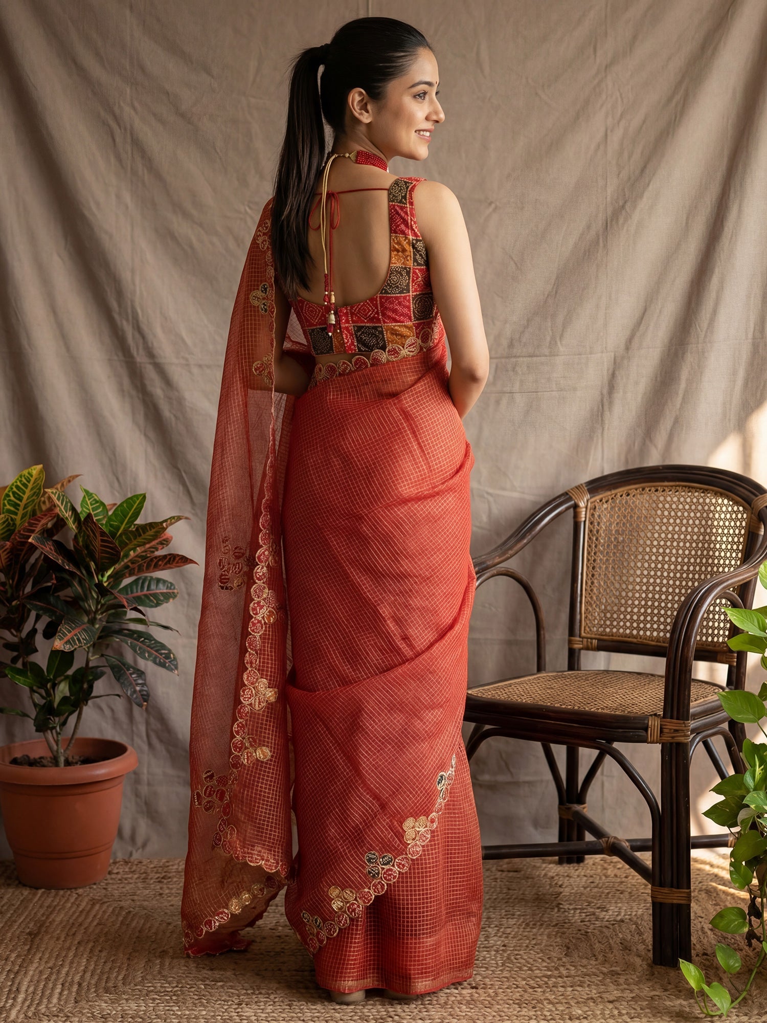 Pastel Pink Tissue Silk Saree with Zari Stripes - Ressa