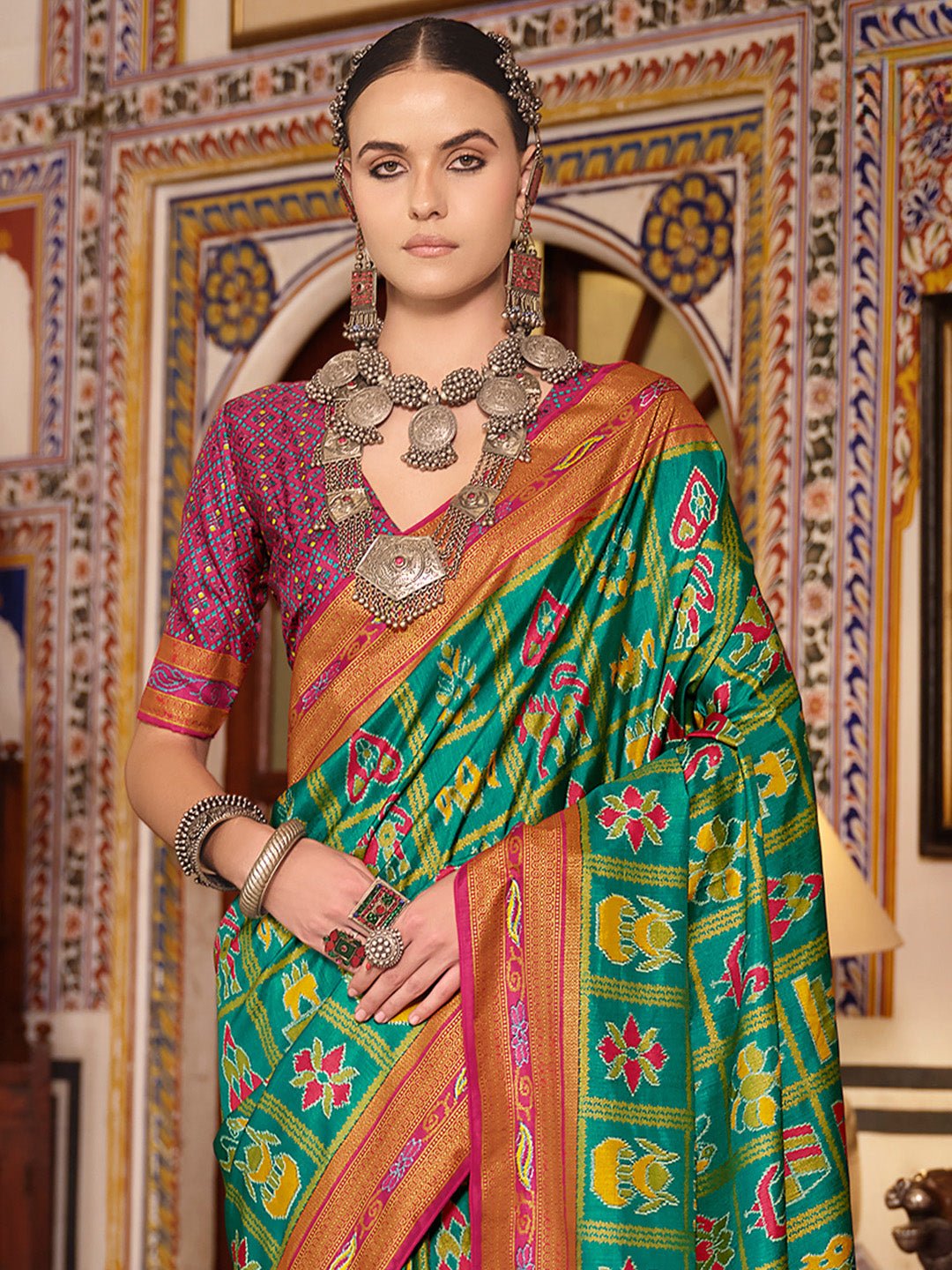 Patol Print Silk Traditional Border Saree - Ressa