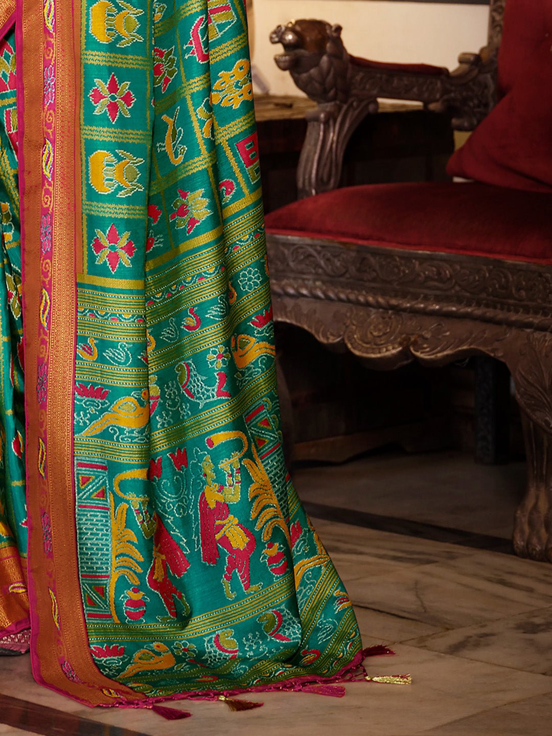 Patol Print Silk Traditional Border Saree - Ressa