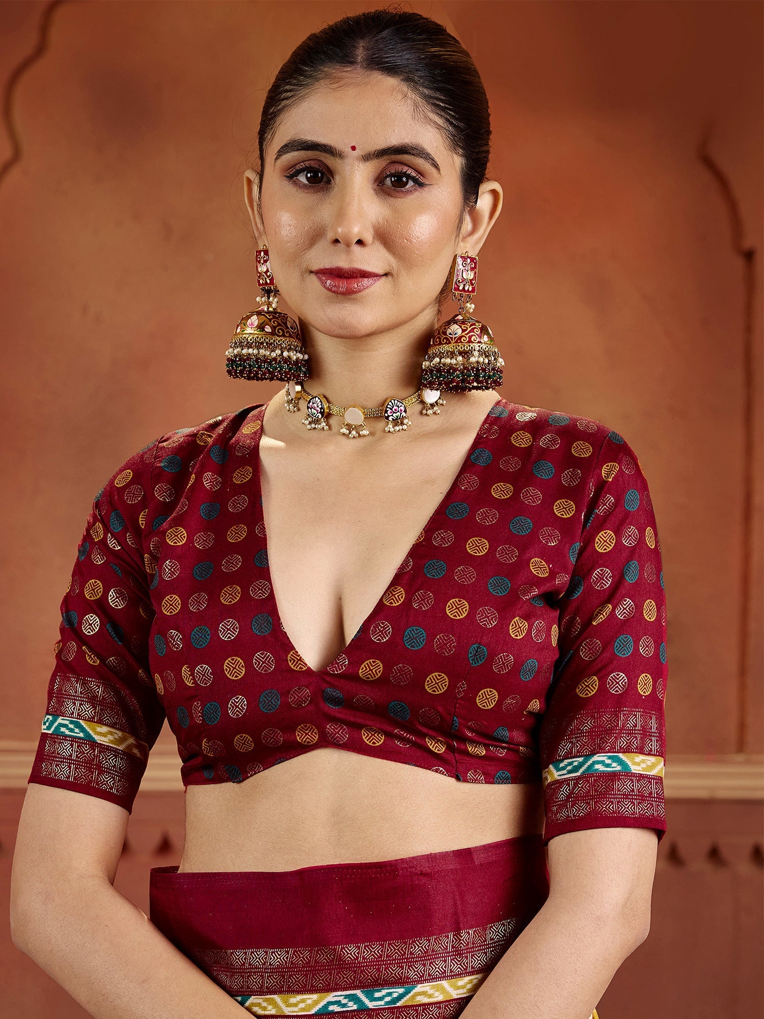 Patola Silk Saree in Yellow & Maroon with Ikat Weave - Ressa