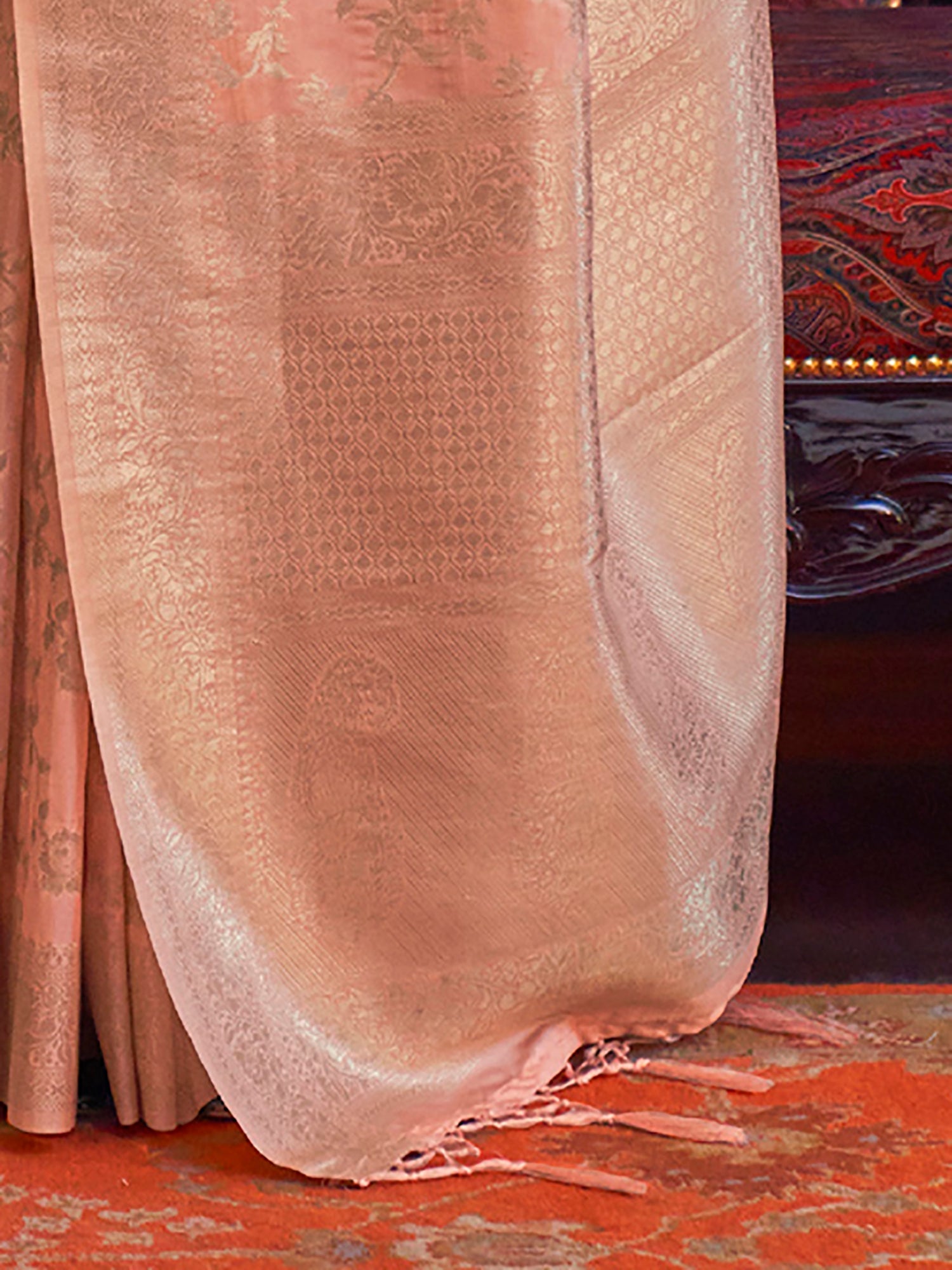 Peach Banarasi Silk Blend - Ressa