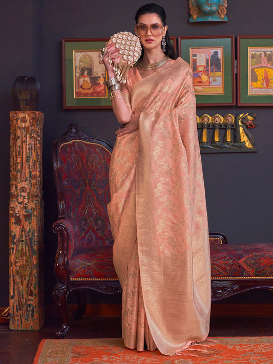 Peach Banarasi Silk Blend - Ressa