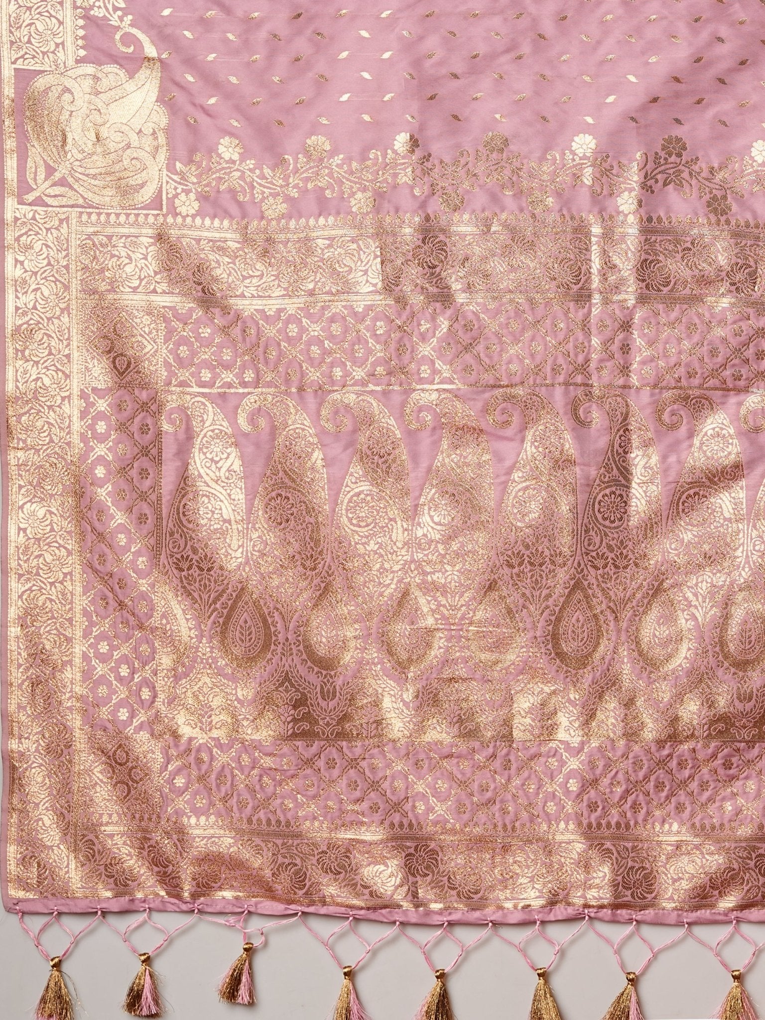 Peach Banarasi Silk Zari Woven Saree - Ressa