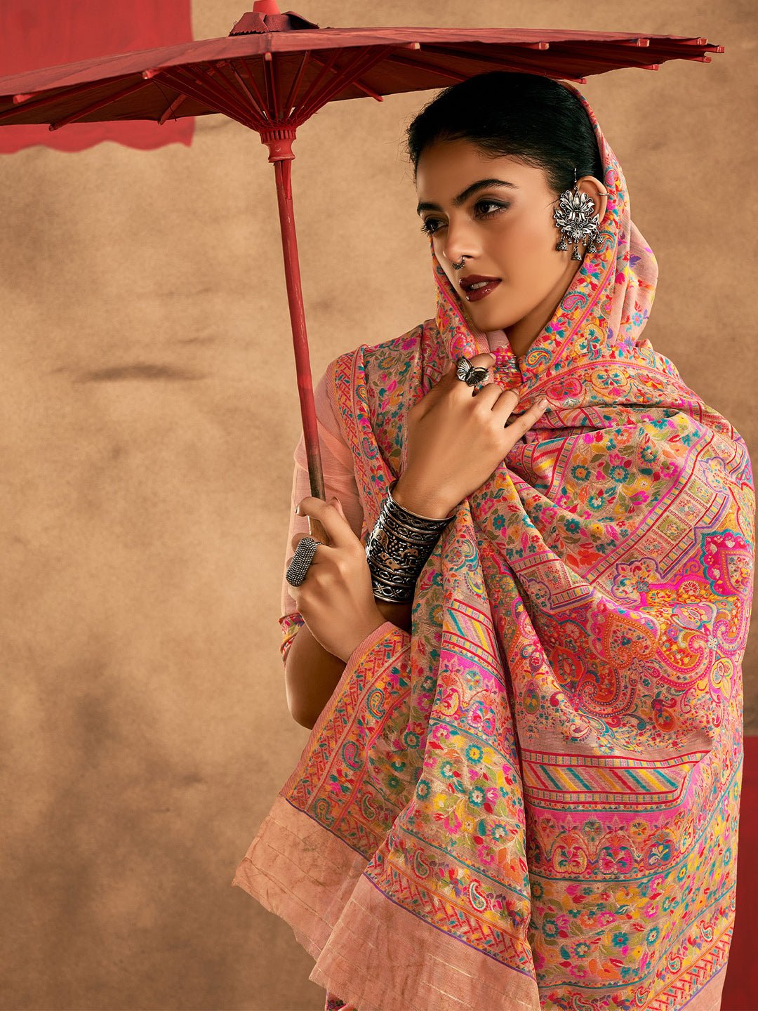 Peach Blossom Cotton Silk Saree - Ressa