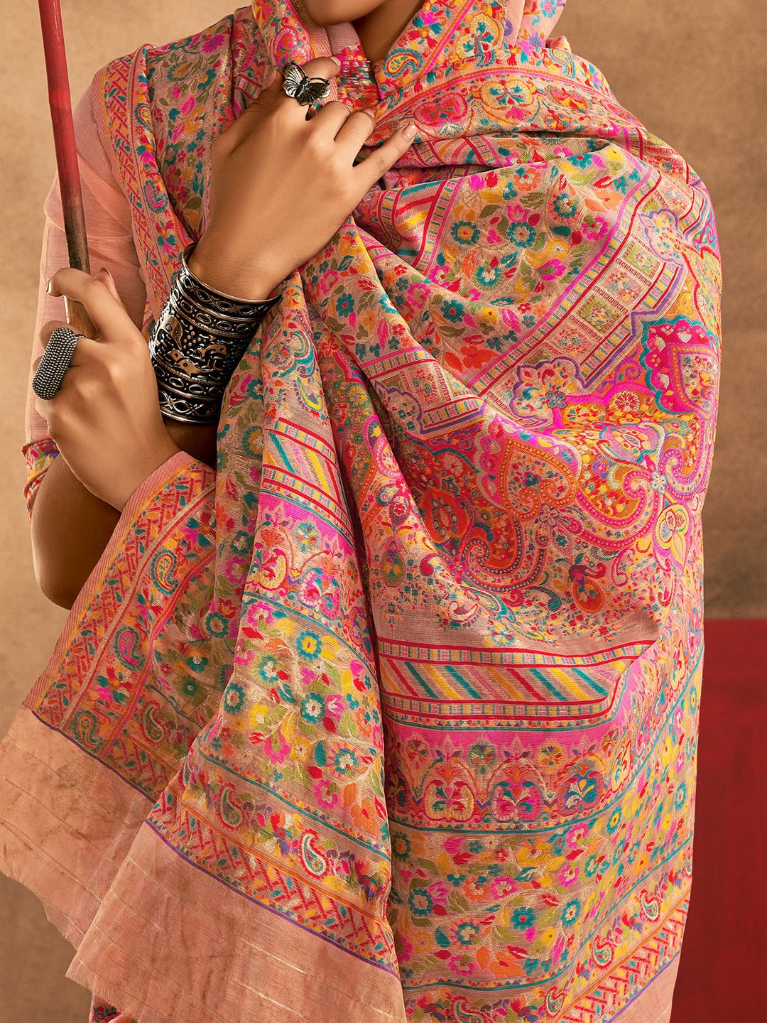 Peach Blossom Cotton Silk Saree - Ressa