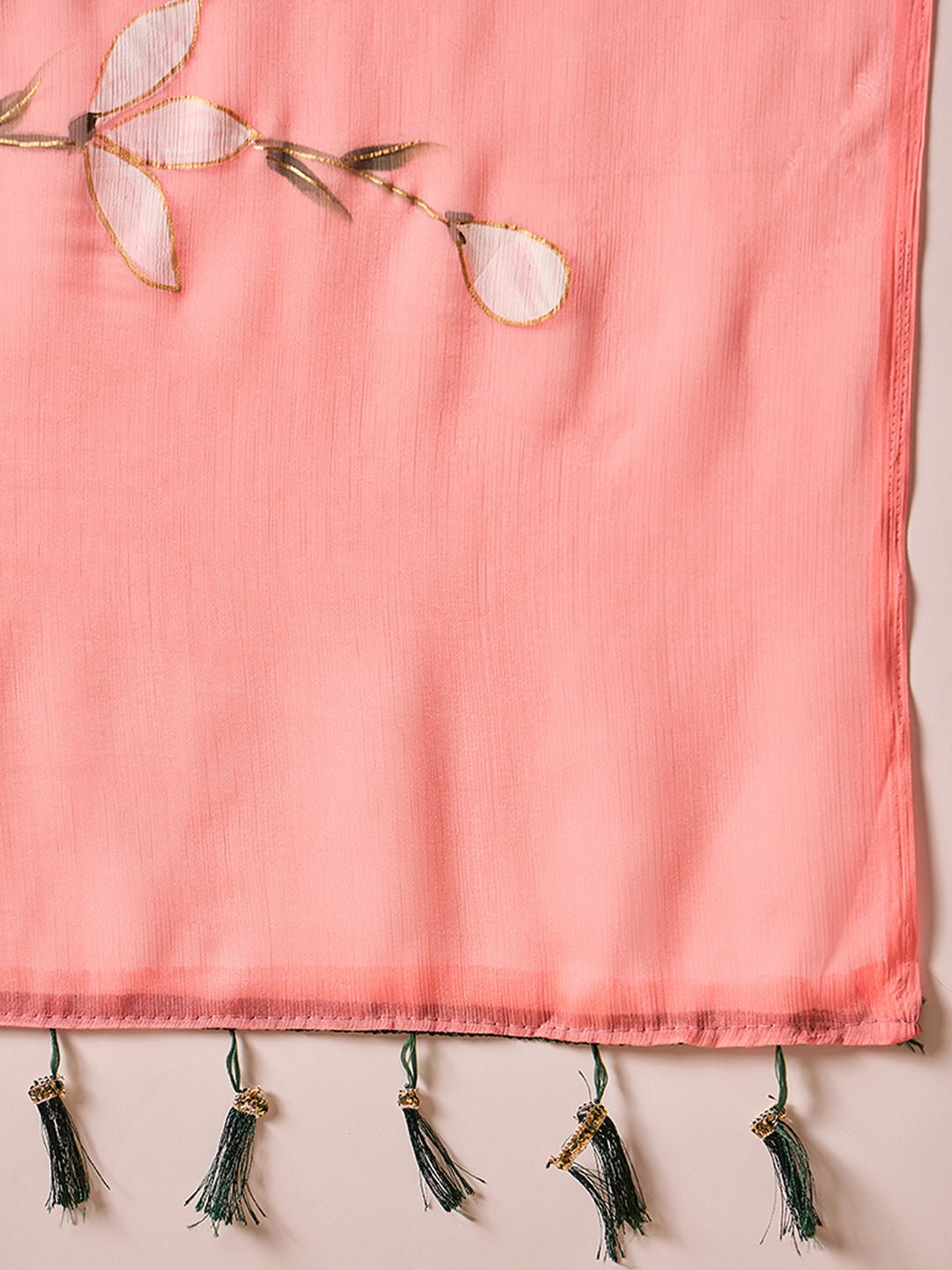 Peach Hand-Painted Georgette Saree - Ressa