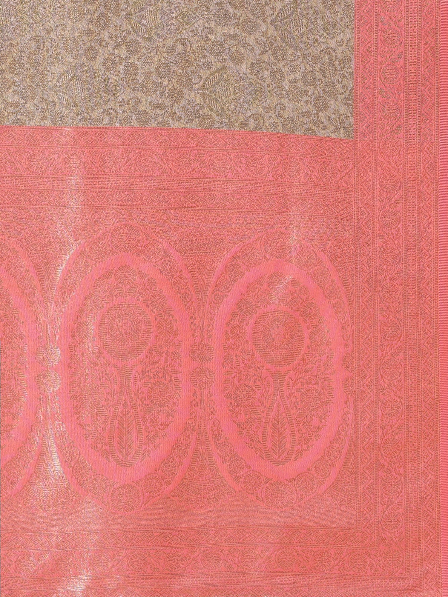 Peach Jari Silk Kanjivaram Saree - Ressa