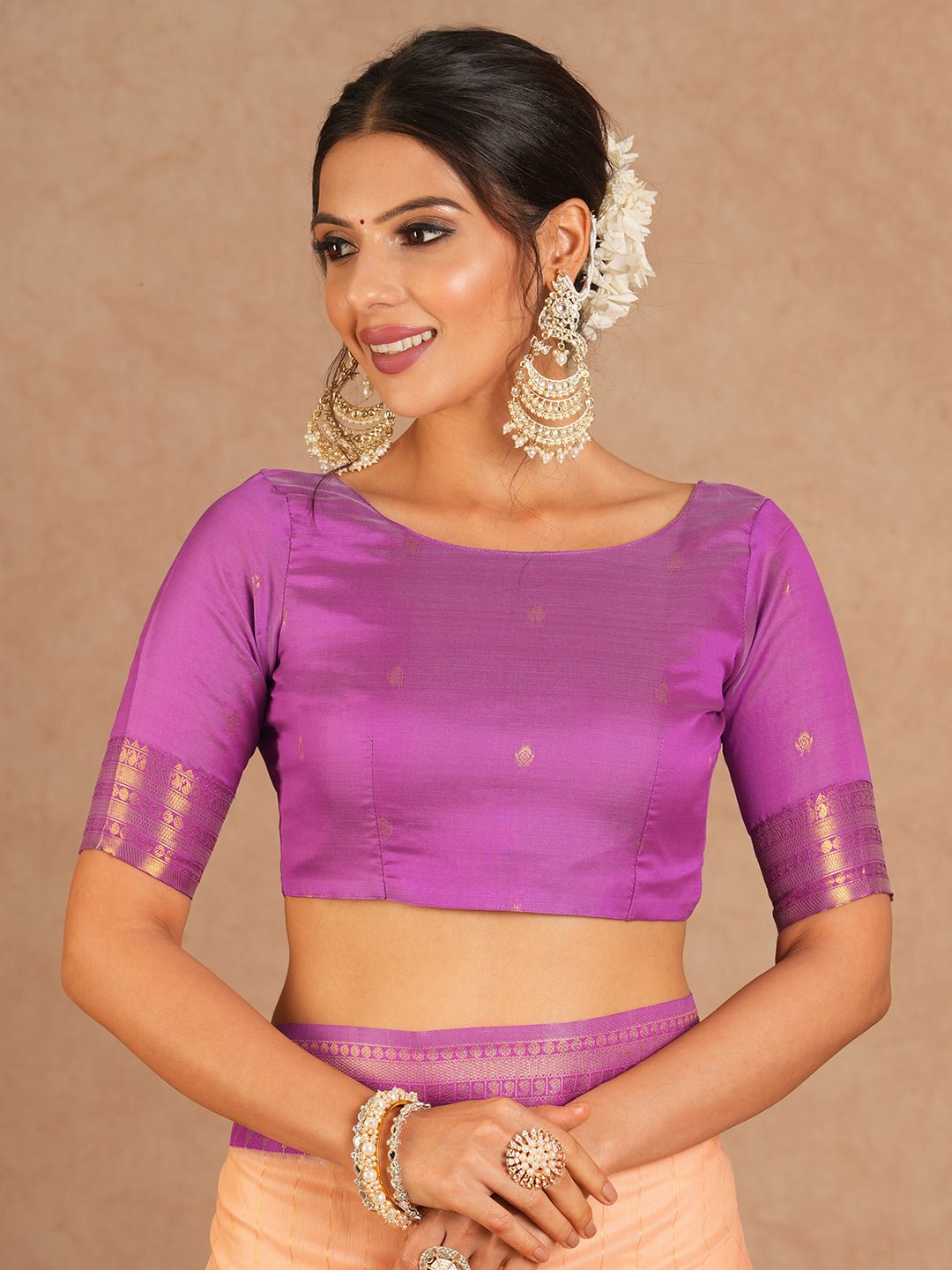 Peach Kanjivaram Silk Saree - Ressa