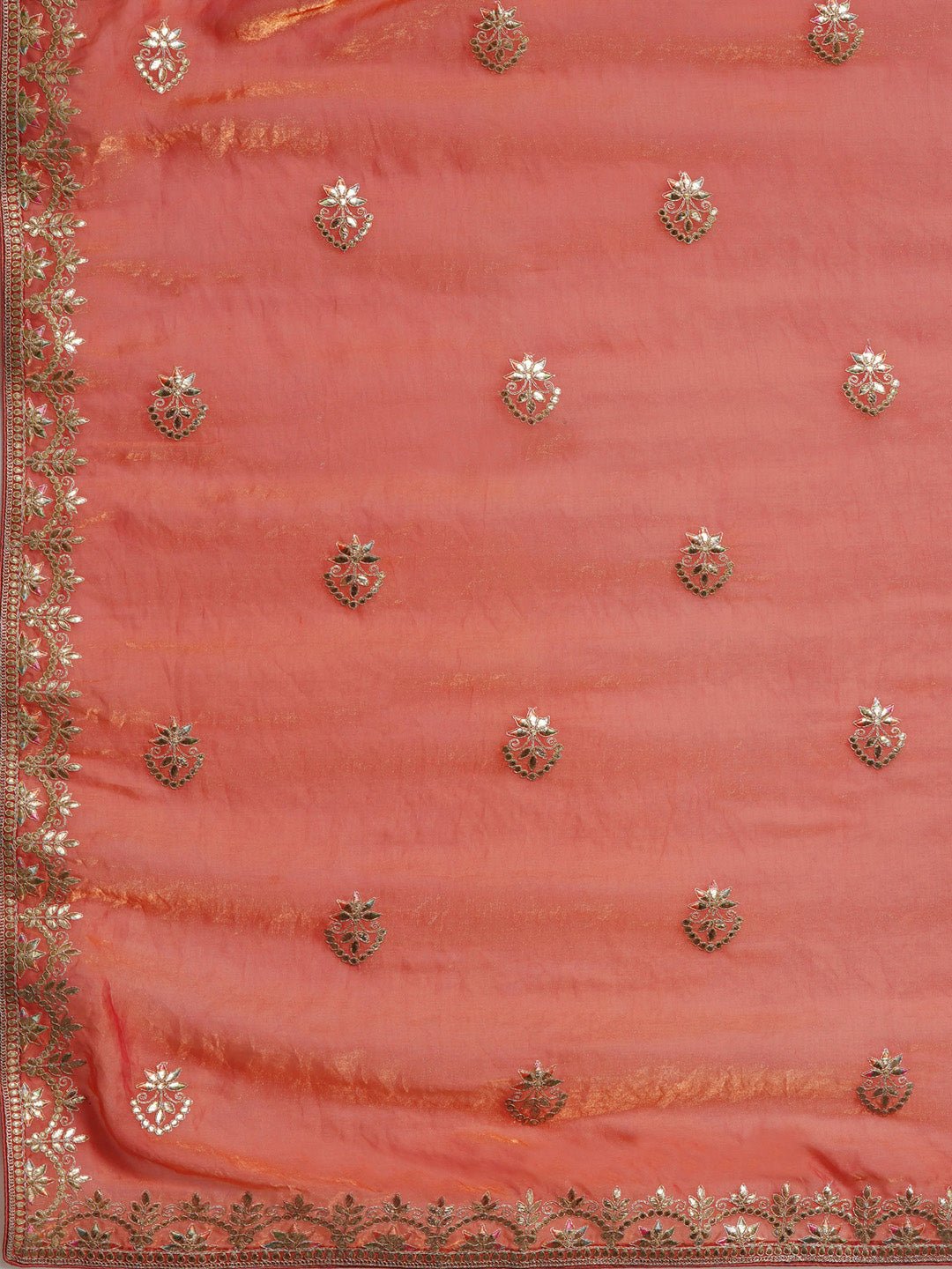 Peach Satin Silk Party Wear Saree - Ressa