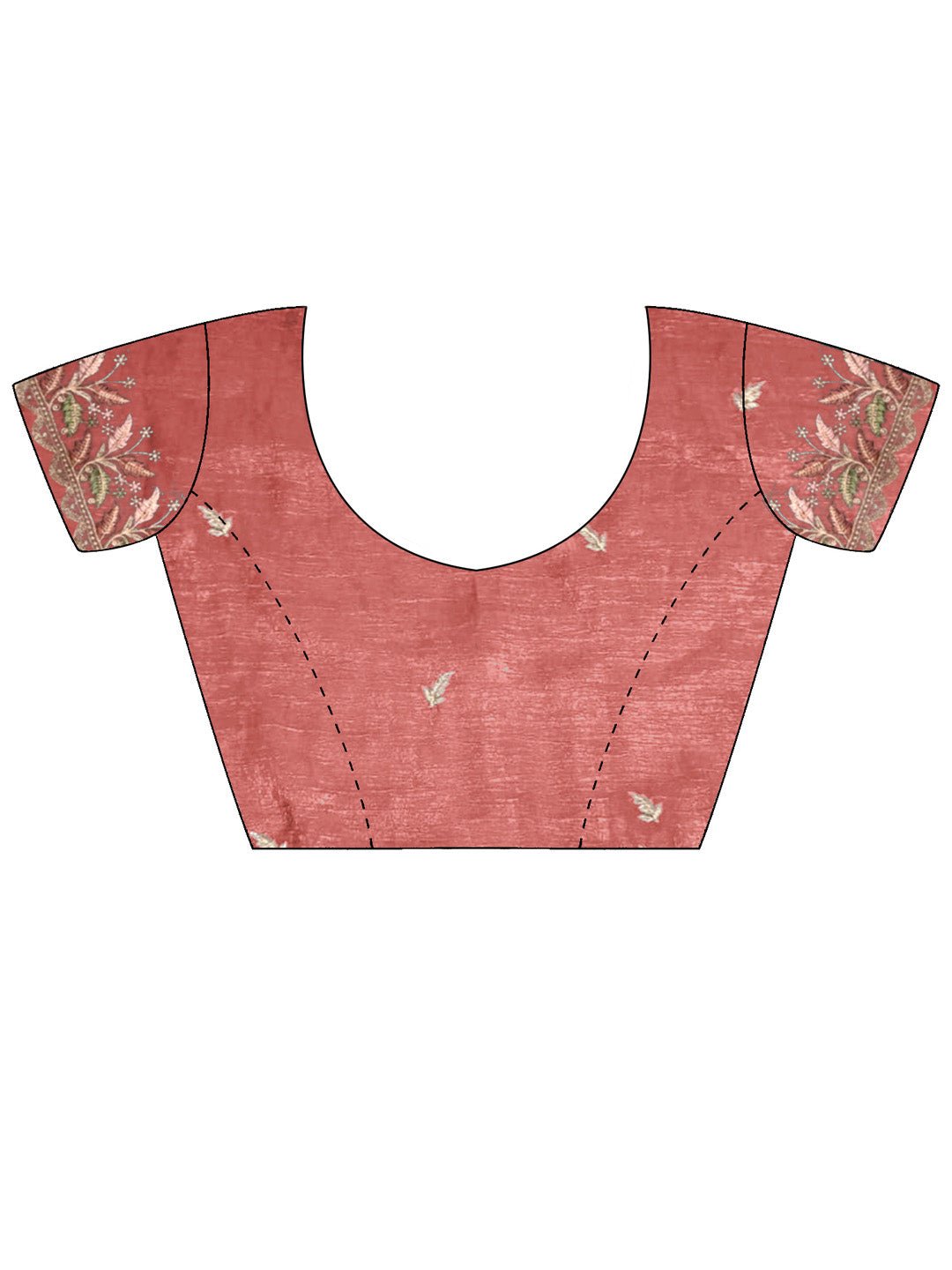 Peach Silk Blend Embroidered Border Saree - Ressa