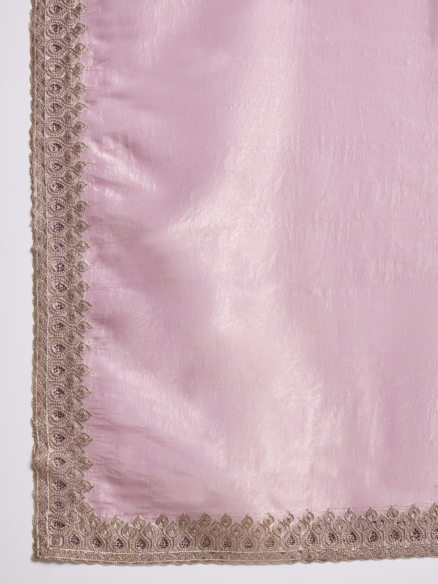 Peach Tissue Silk With Sequin Work Saree - Ressa