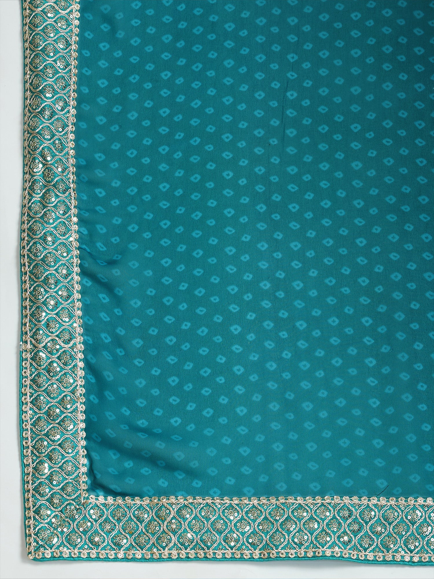 PEACOCK TEAL GEORGETTE SAREE - Ressa