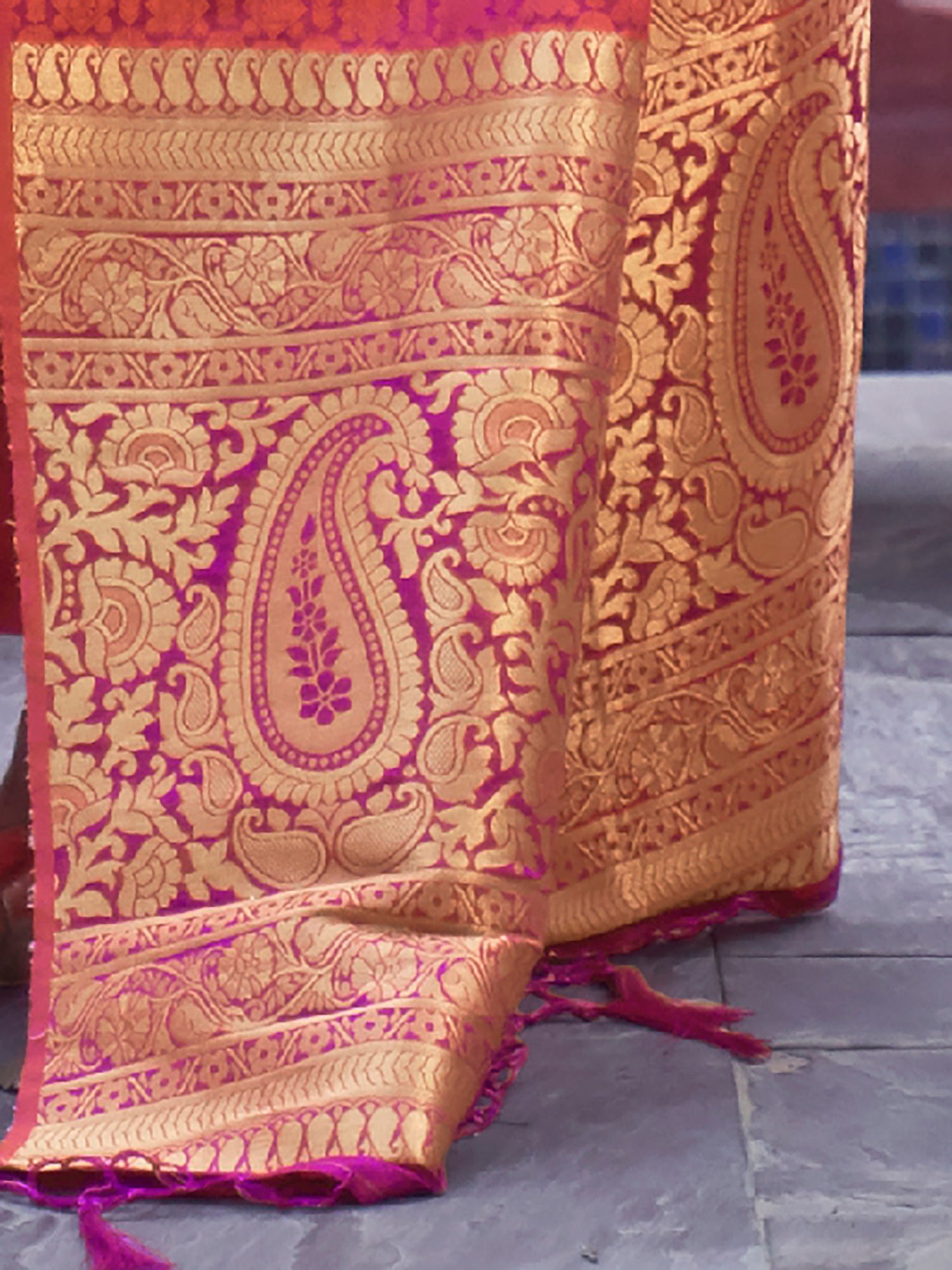 Pink Banarasi Silk Blend Saree - Ressa