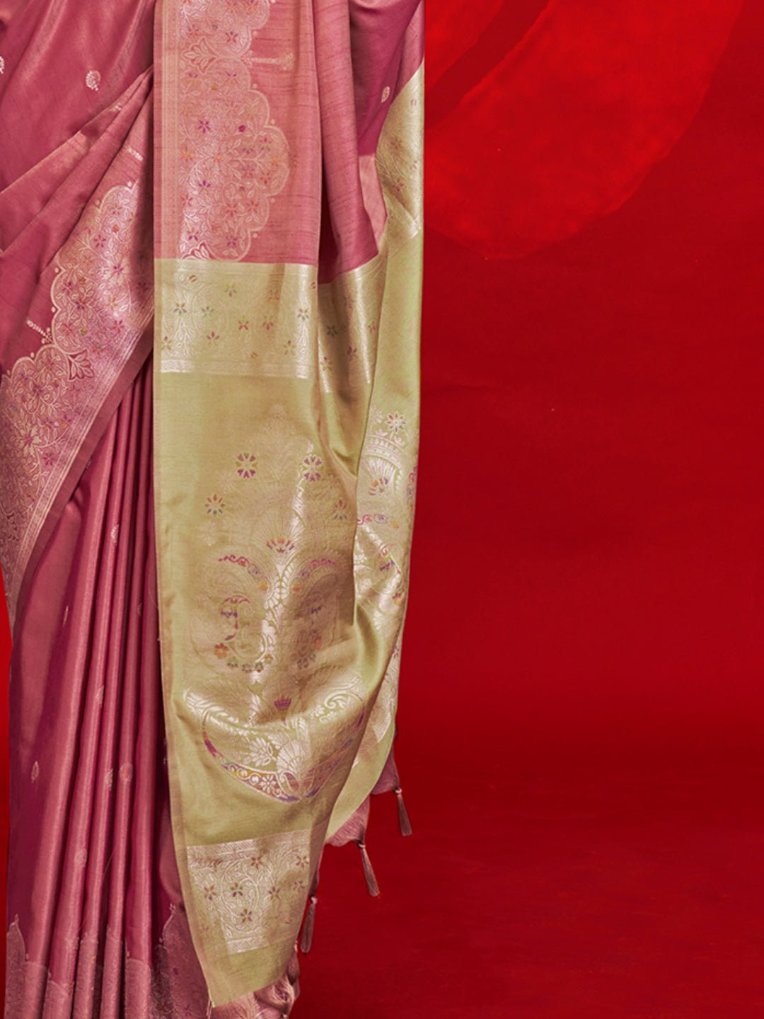 Pink Banarasi Silk Blend Saree - Ressa
