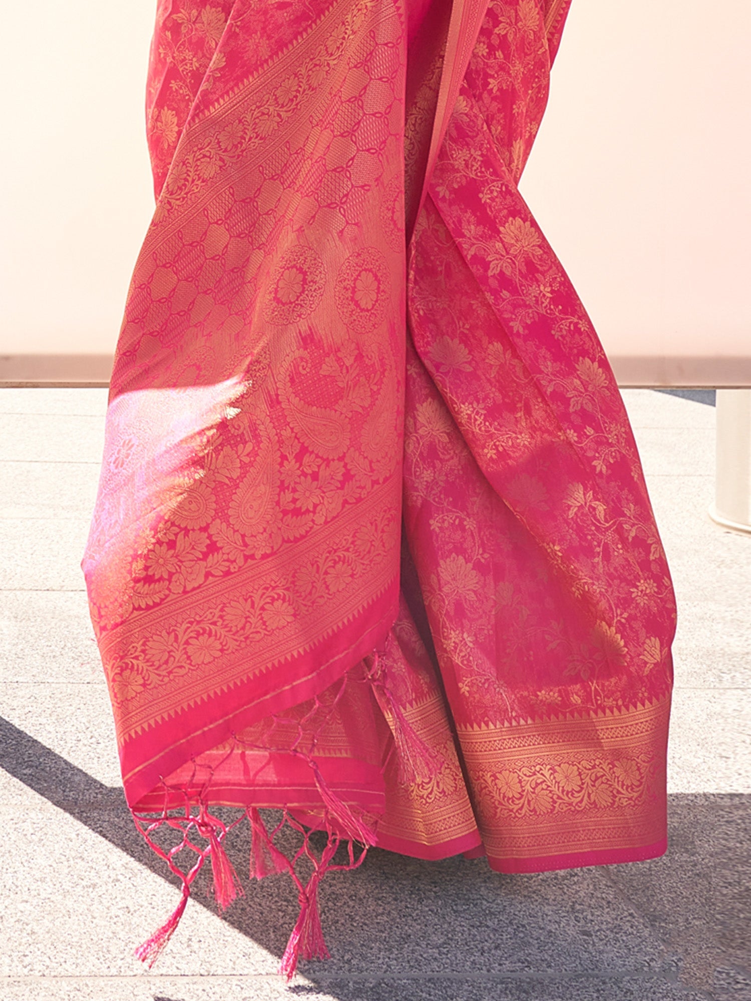 Pink Banarasi Silk Saree - Ressa