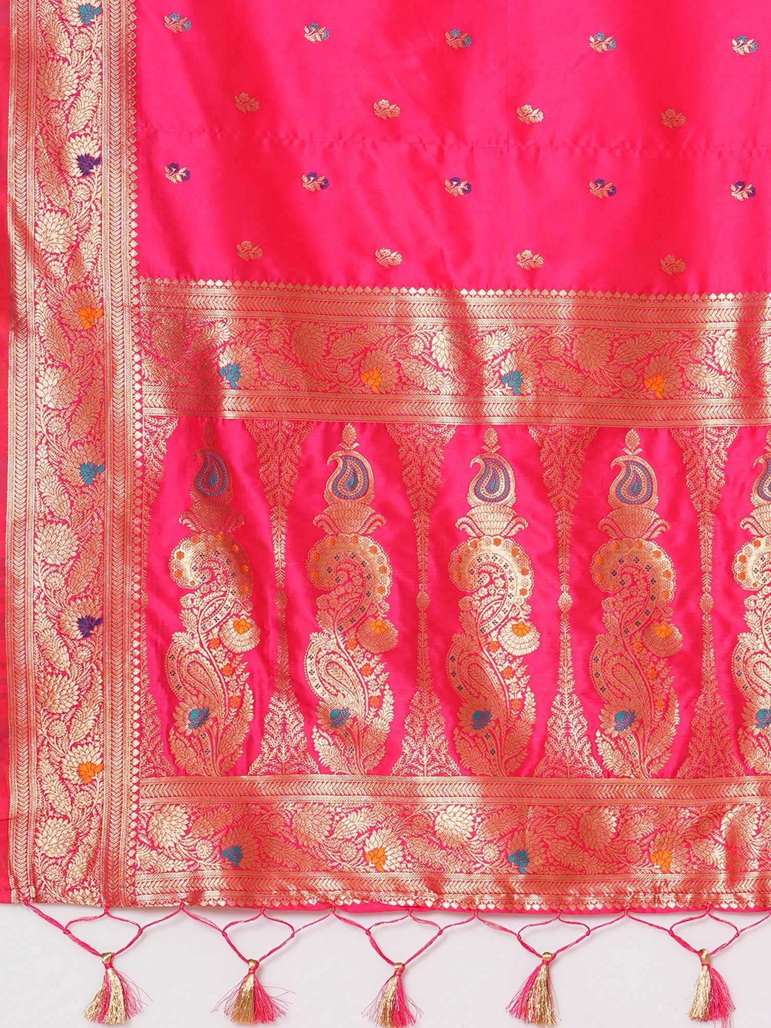 Pink Banarasi Silk Saree with Meenakari Weave - Ressa