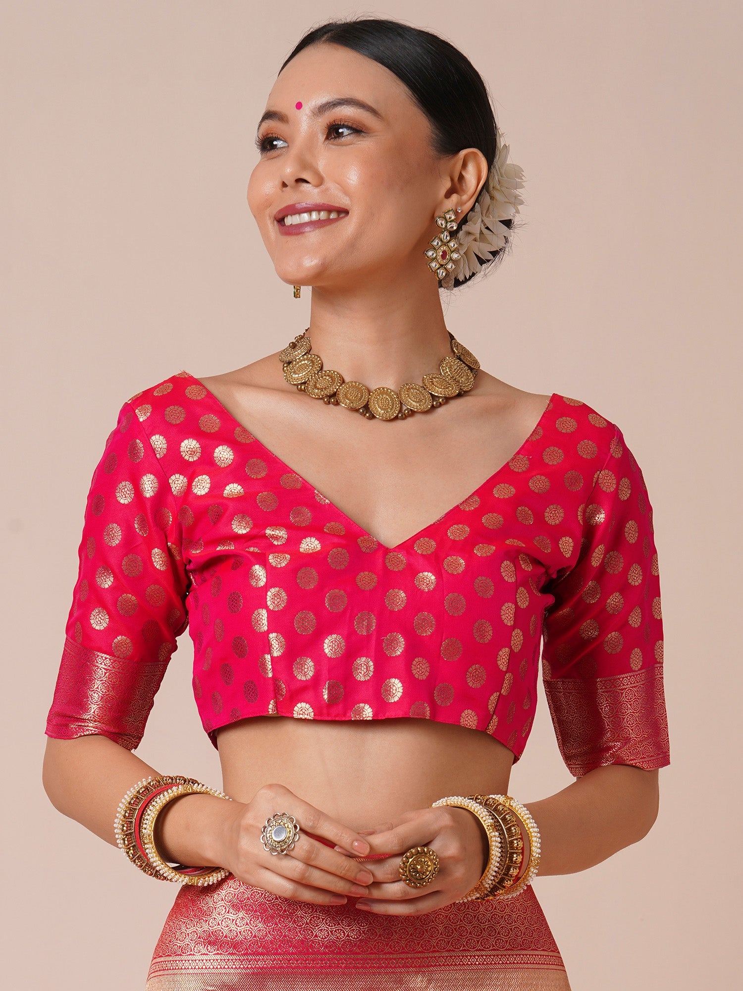 Pink Banarasi Silk Zari Woven Saree - Ressa