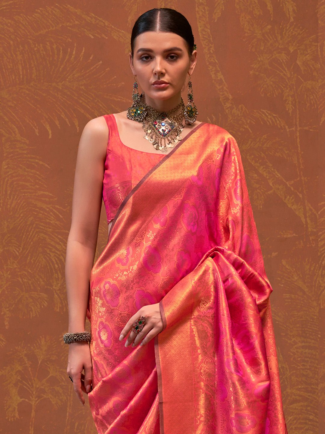 Pink Banarasi Silk Zari Woven Saree - Ressa