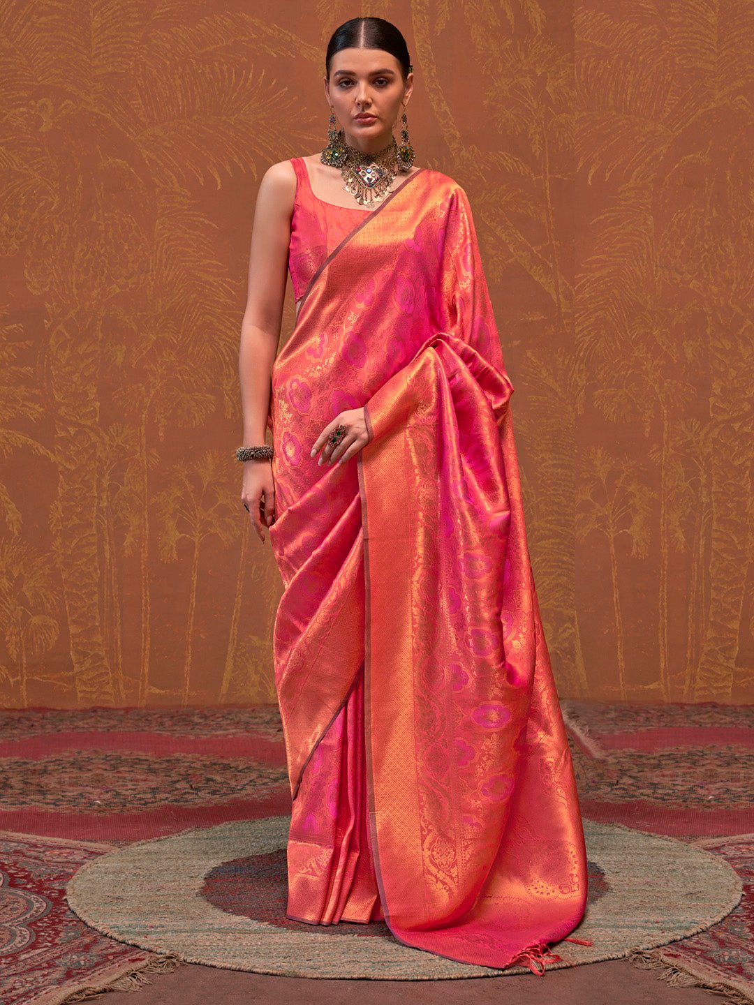 Pink Banarasi Silk Zari Woven Saree - Ressa