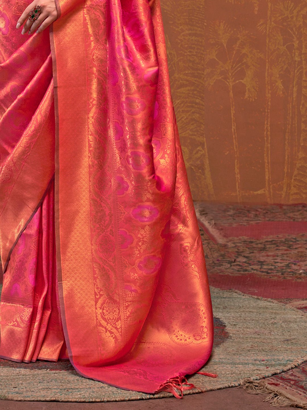 Pink Banarasi Silk Zari Woven Saree - Ressa