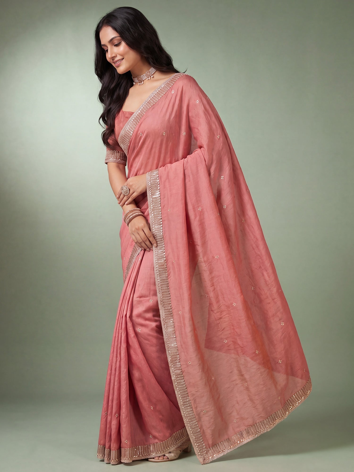 Pink Banarasi Woven Silk Saree - Ressa