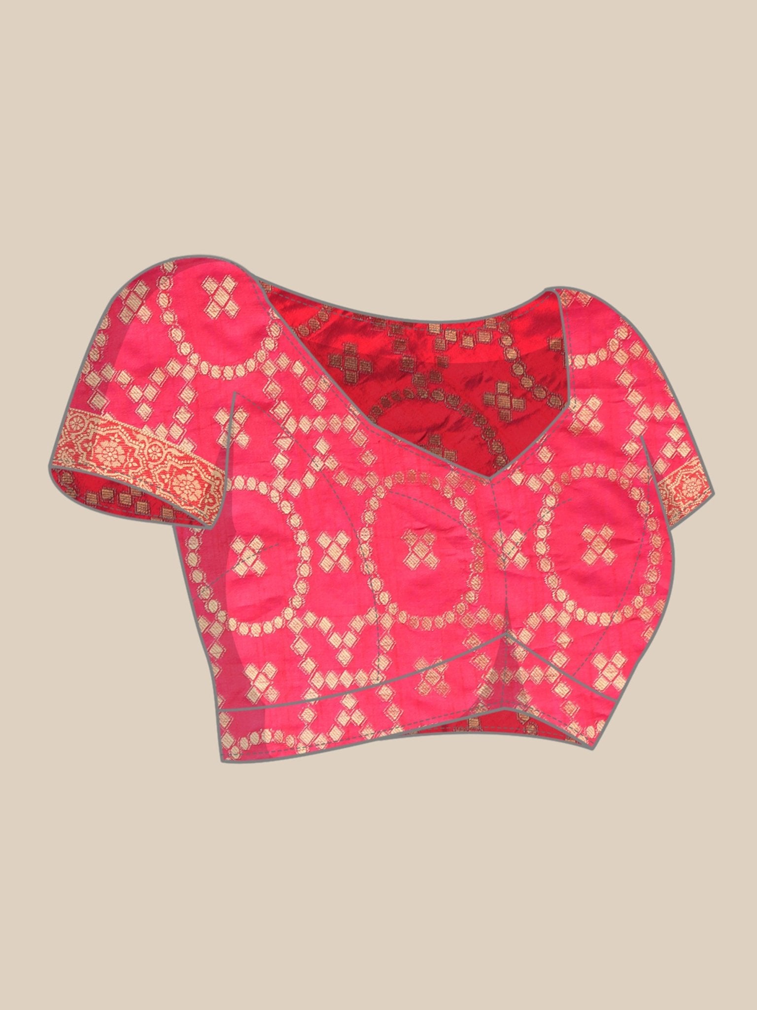 Pink Bandhani Silk Saree - Ressa