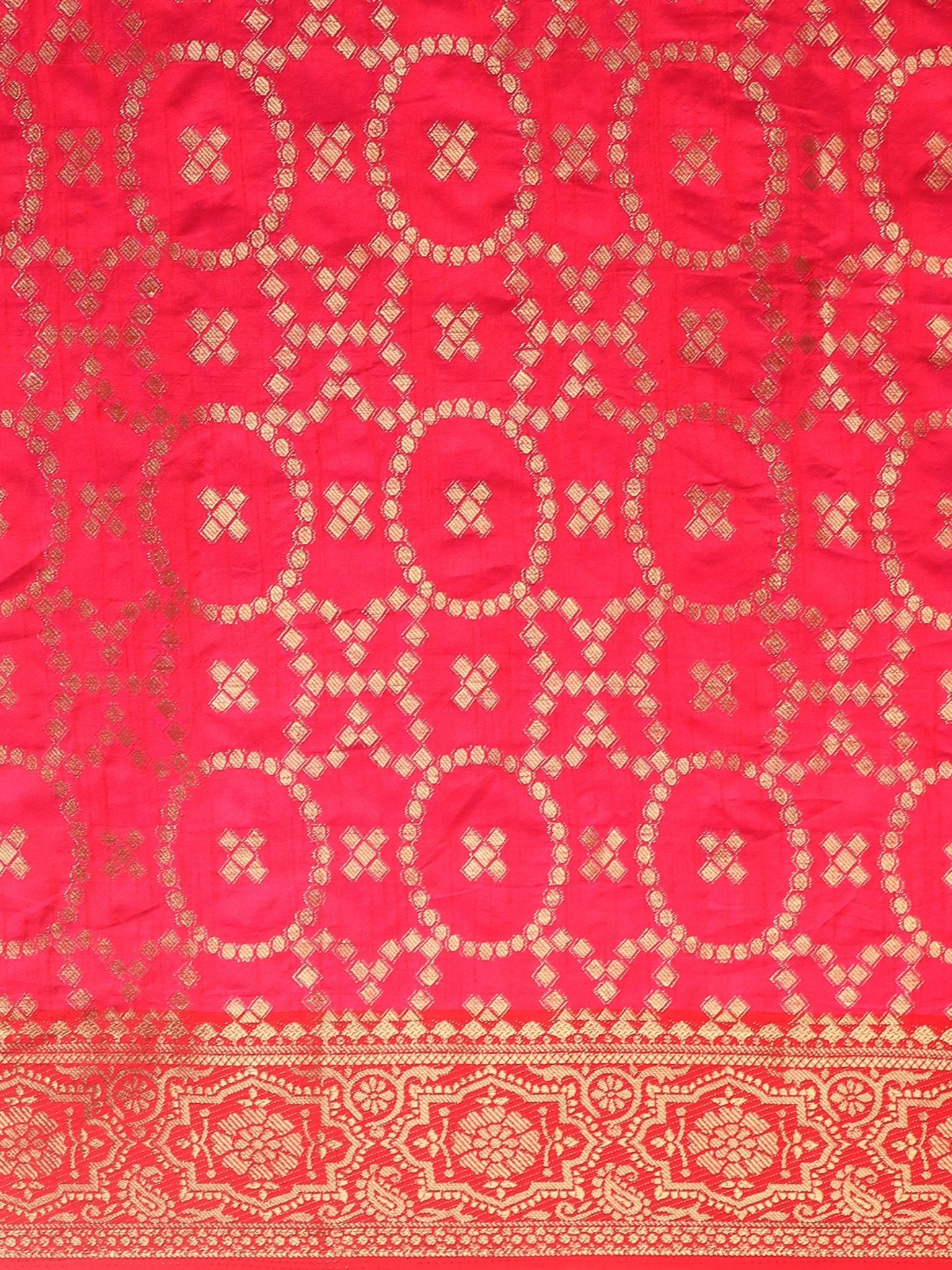 Pink Bandhani Silk Saree - Ressa