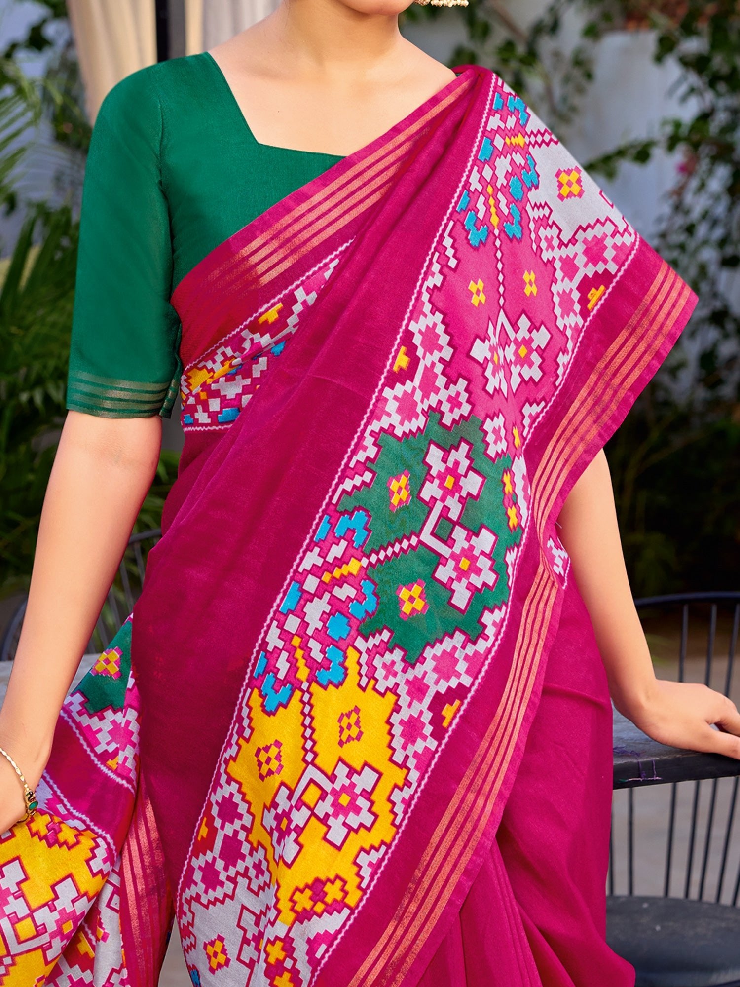 Pink Chanderi Silk Saree - Ressa