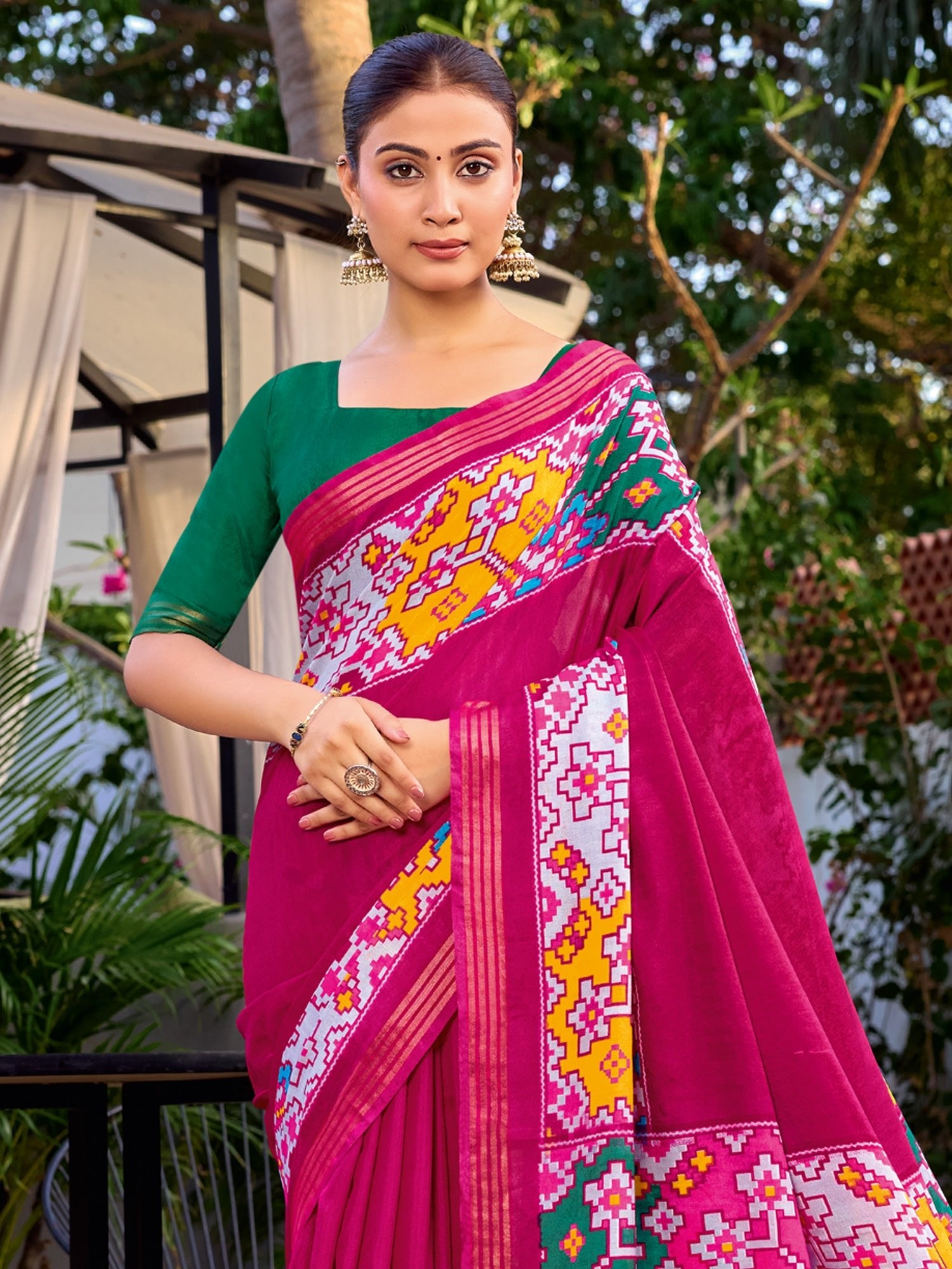 Pink Chanderi Silk Saree - Ressa