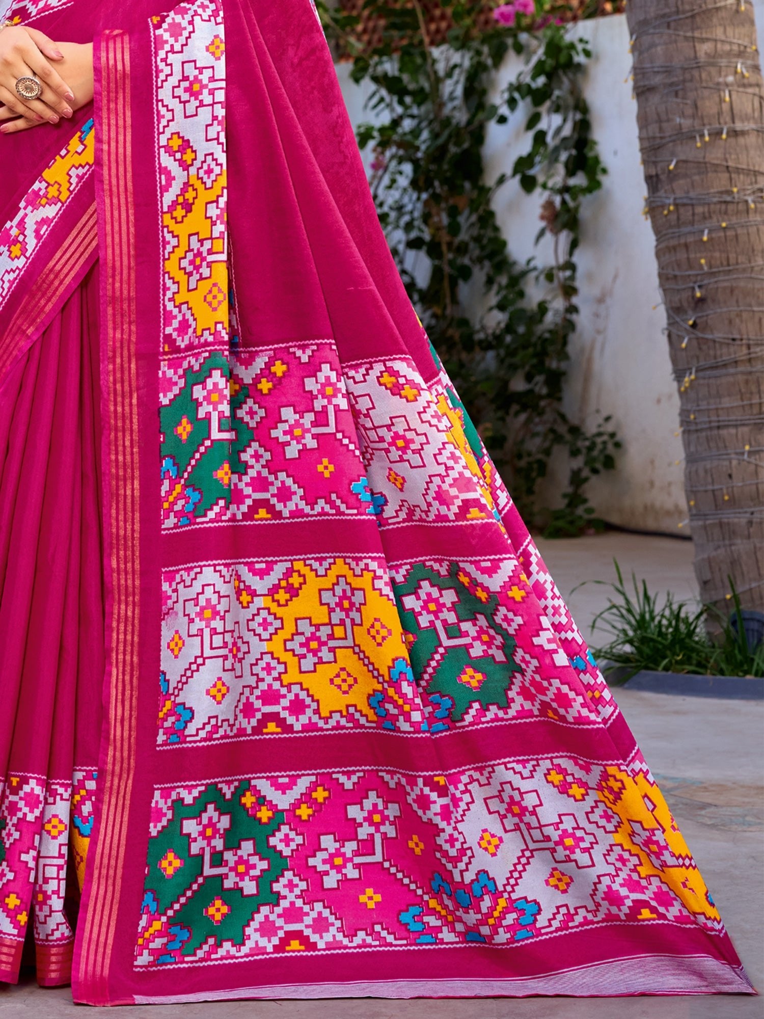Pink Chanderi Silk Saree - Ressa