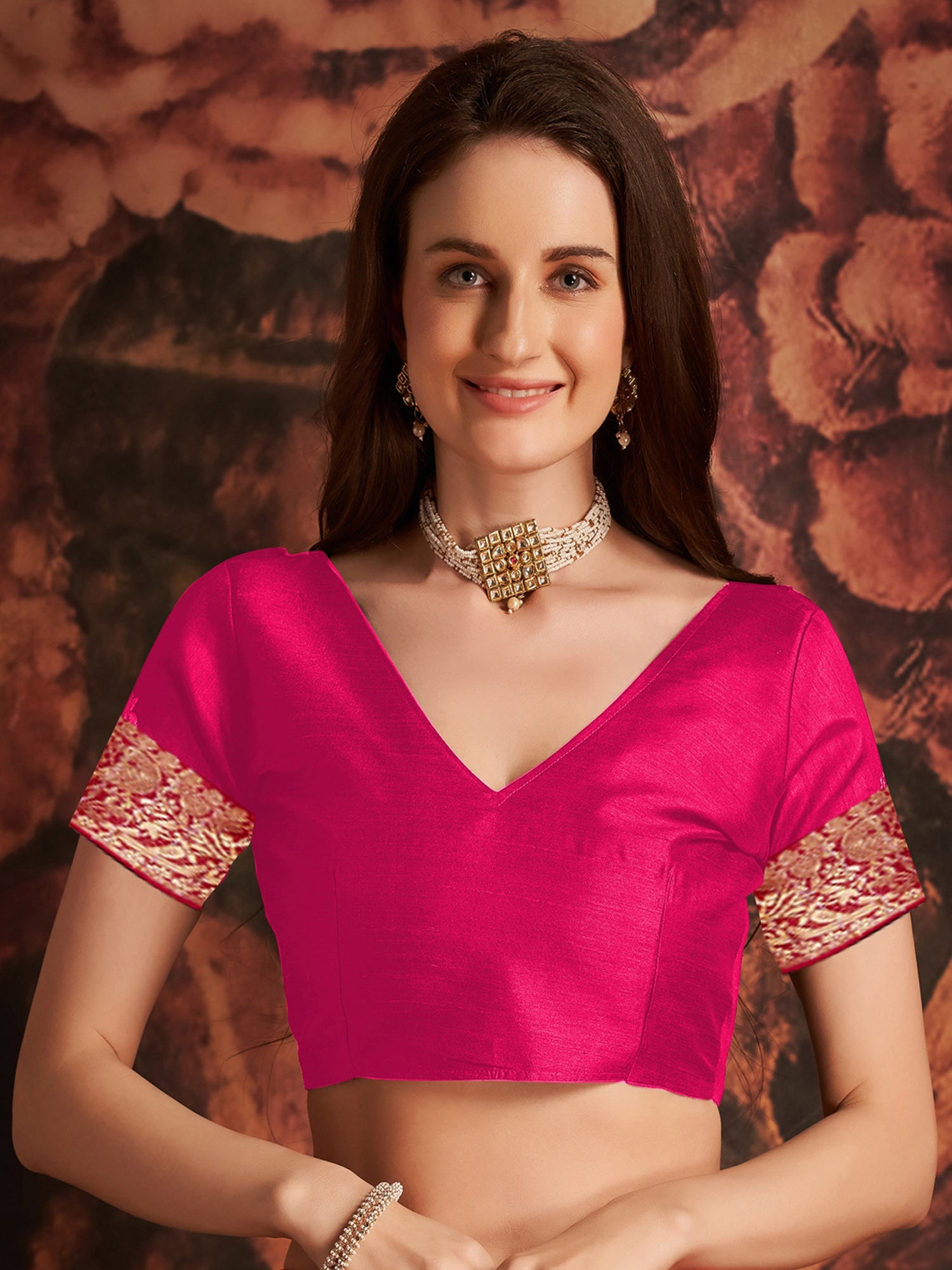 Pink Floral Georgette Saree - Ressa