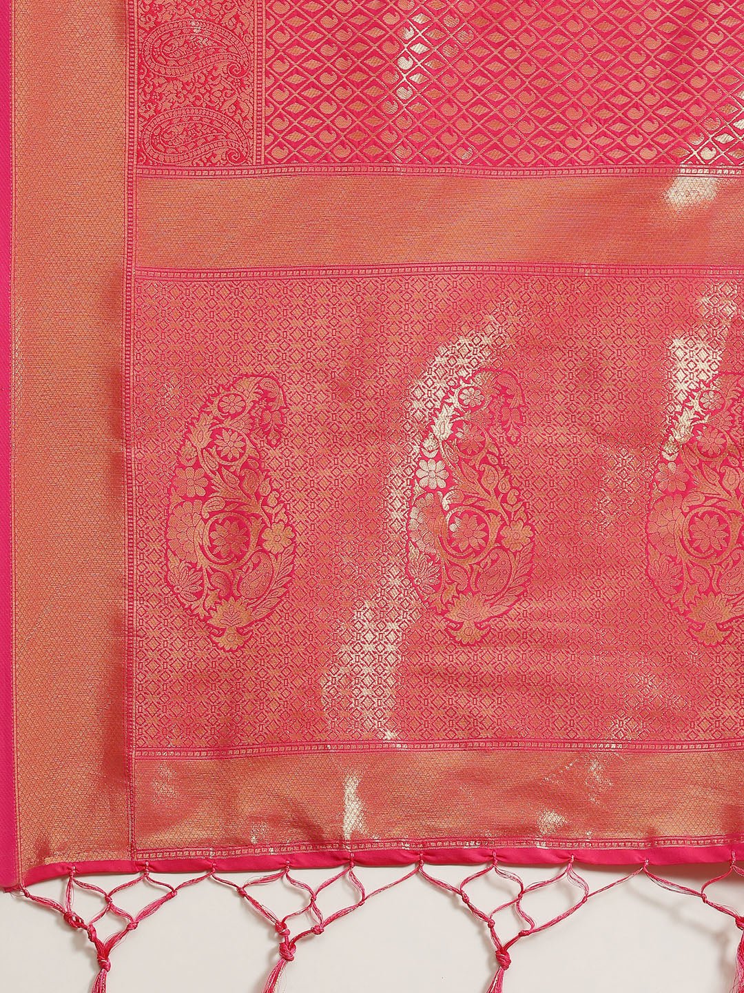 Pink Gold Jari Woven Banarasi Saree - Ressa