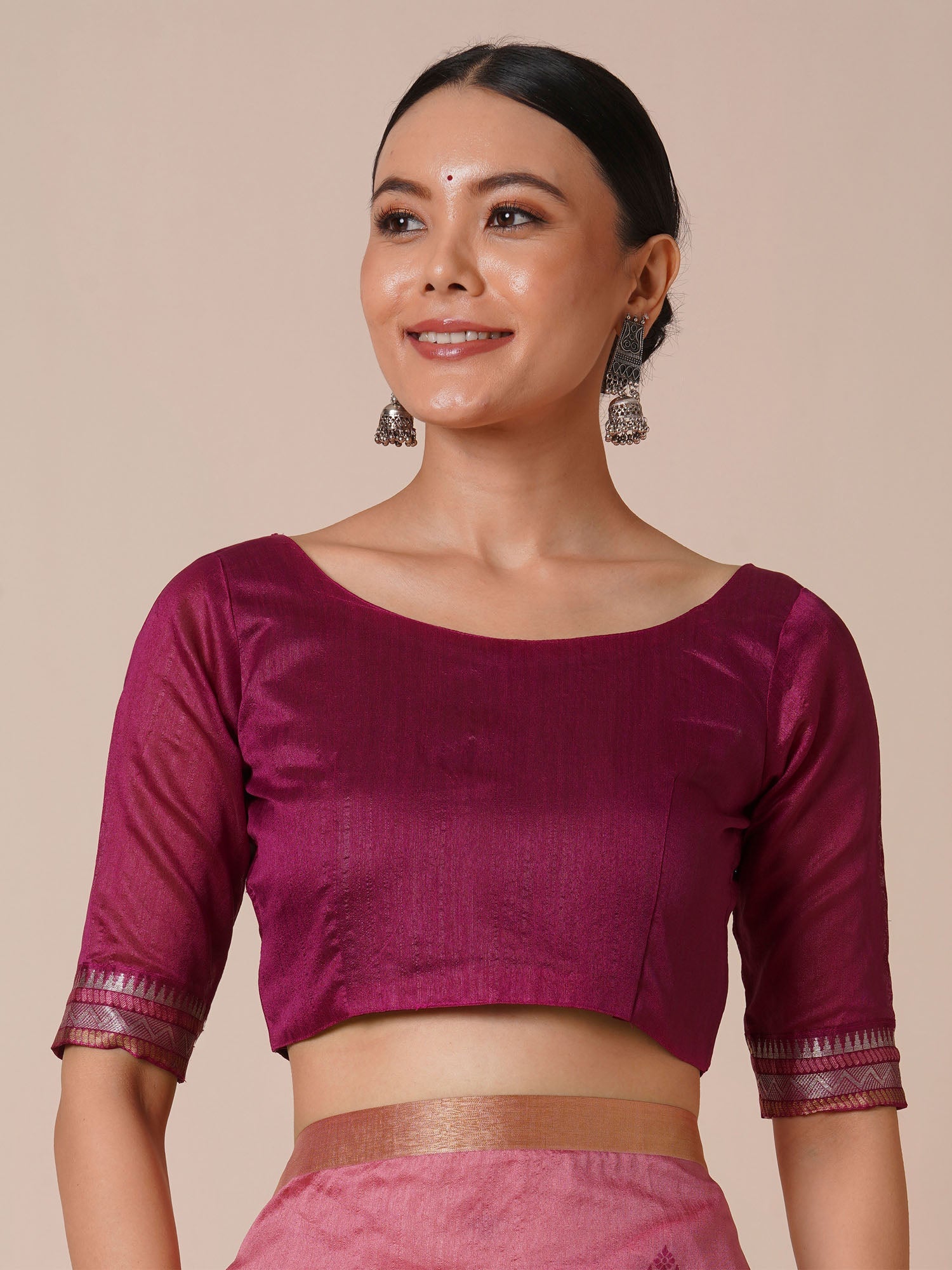 Pink Handwoven Silk Saree with Tribal Woven Pallu - Ressa