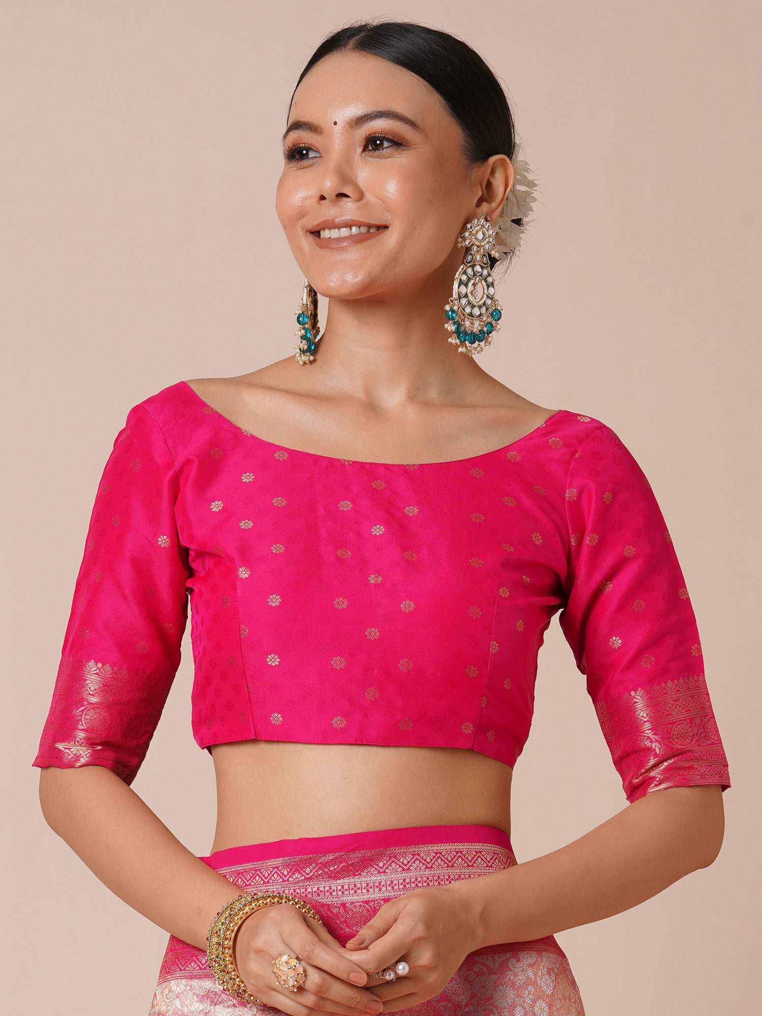 Pink Jari Silk Kanjivaram Saree - Ressa