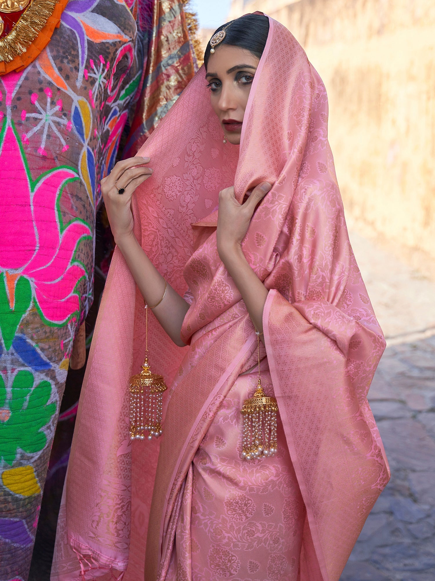 Pink Jari Woven Banarasi Saree - Ressa