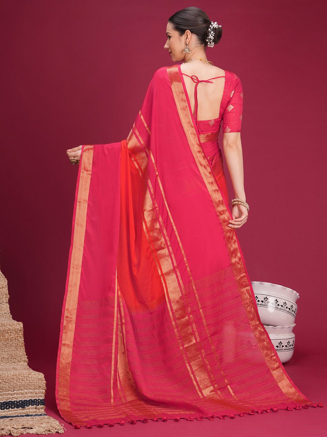 Pink Mysore silk Saree - Ressa