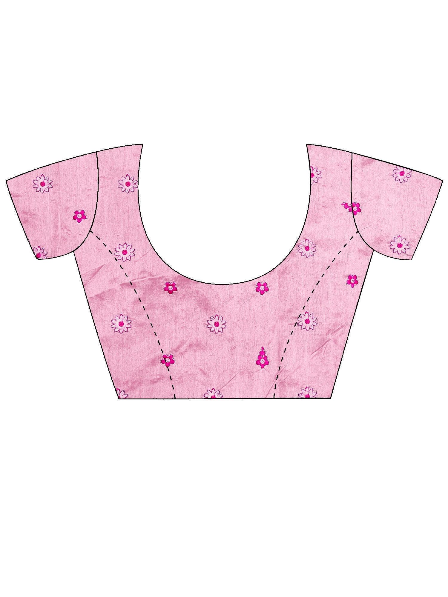 Pink Organza Embroidered Bird & Floral Saree - Ressa