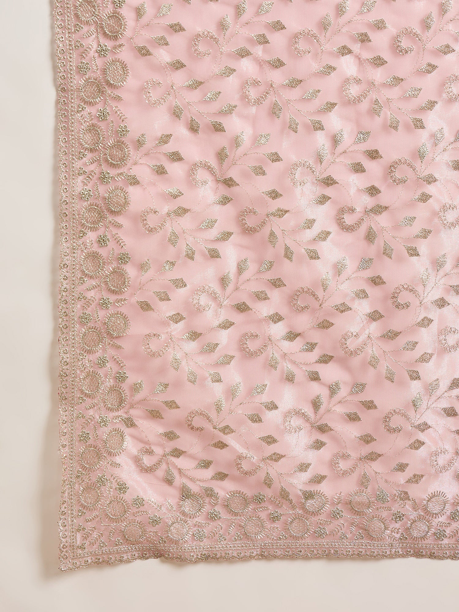 Pink Organza Embroidered Saree with Blouse - Ressa