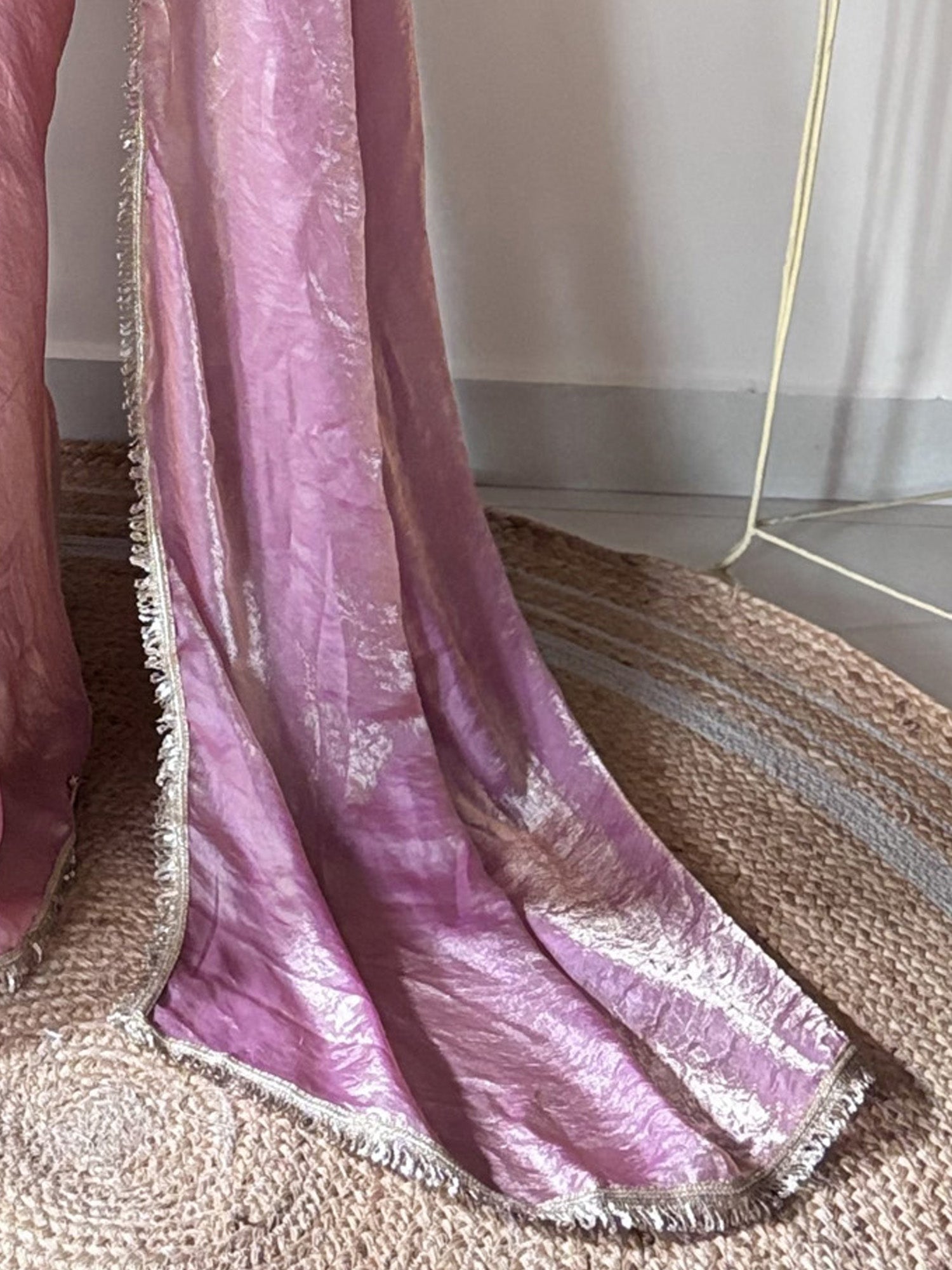 Pink Paper Silk Saree - Ressa