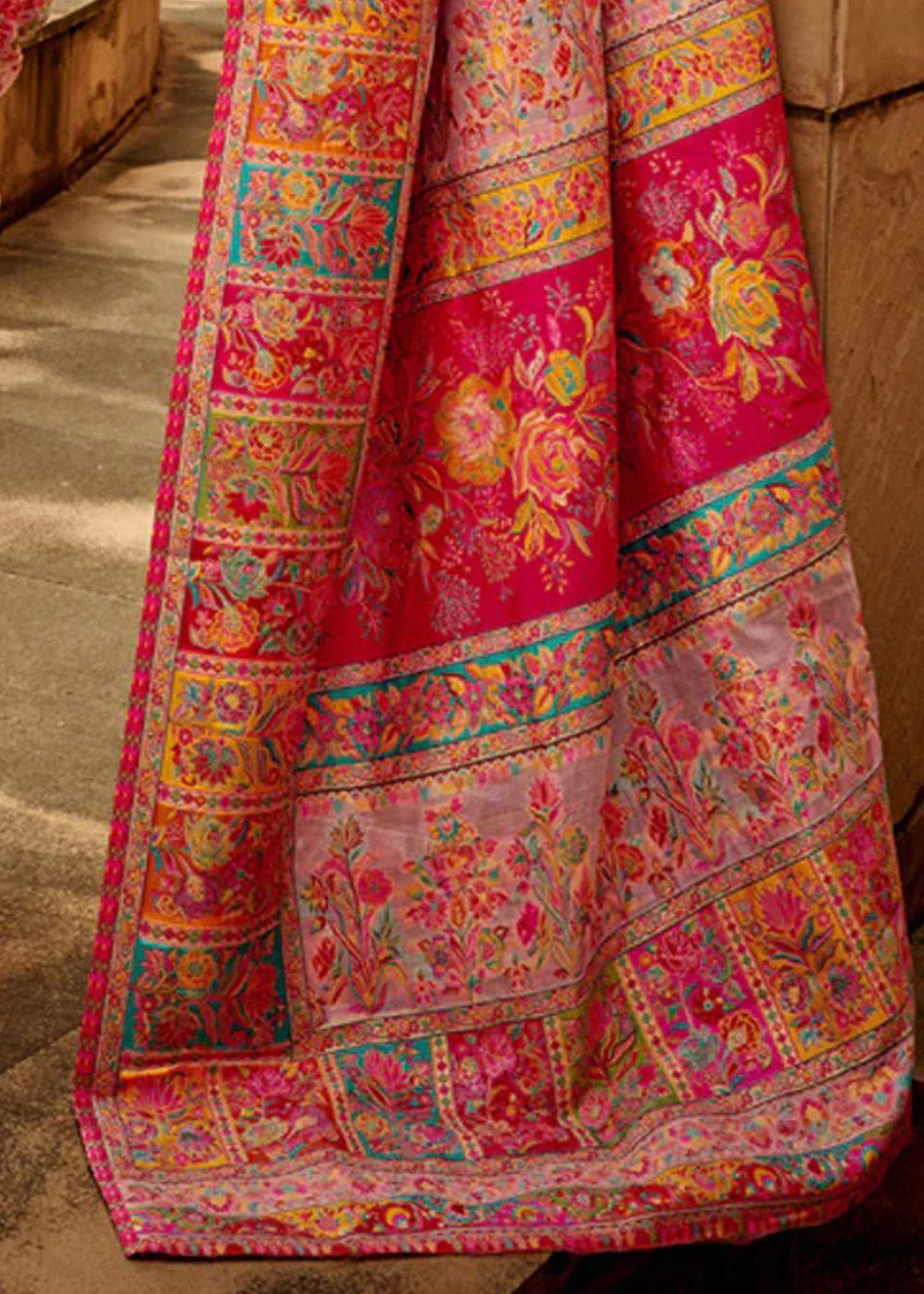 Pink Patola Digital Print Silk Blend saree - Ressa