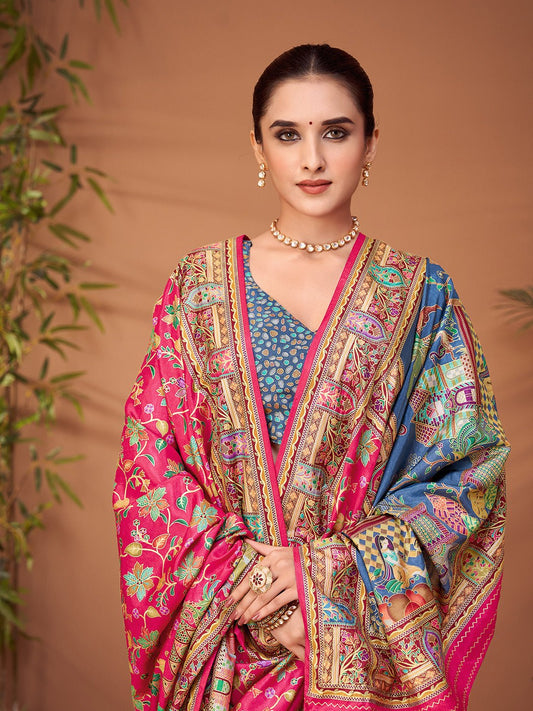 Pink Patola Silk Saree - Ressa