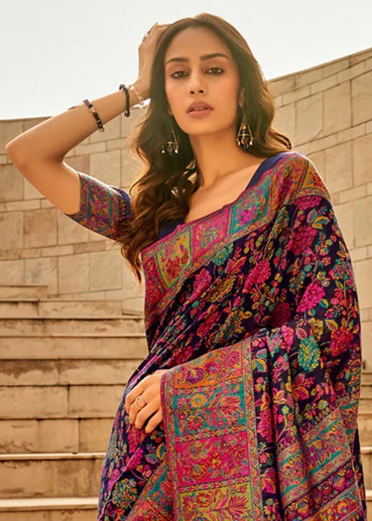 Pink Patola Style Weave Silk Blend saree - Ressa