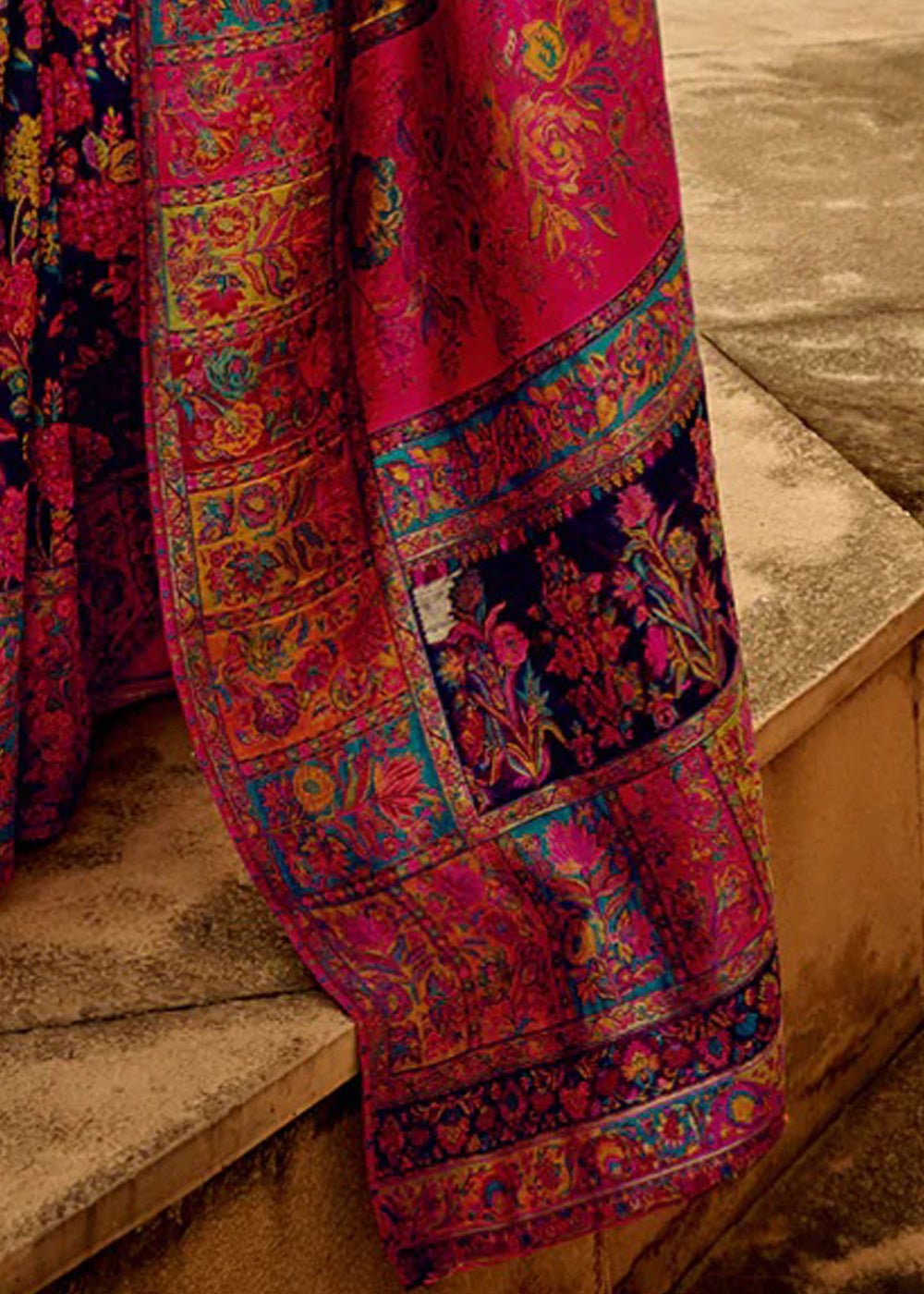 Pink Patola Style Weave Silk Blend saree - Ressa