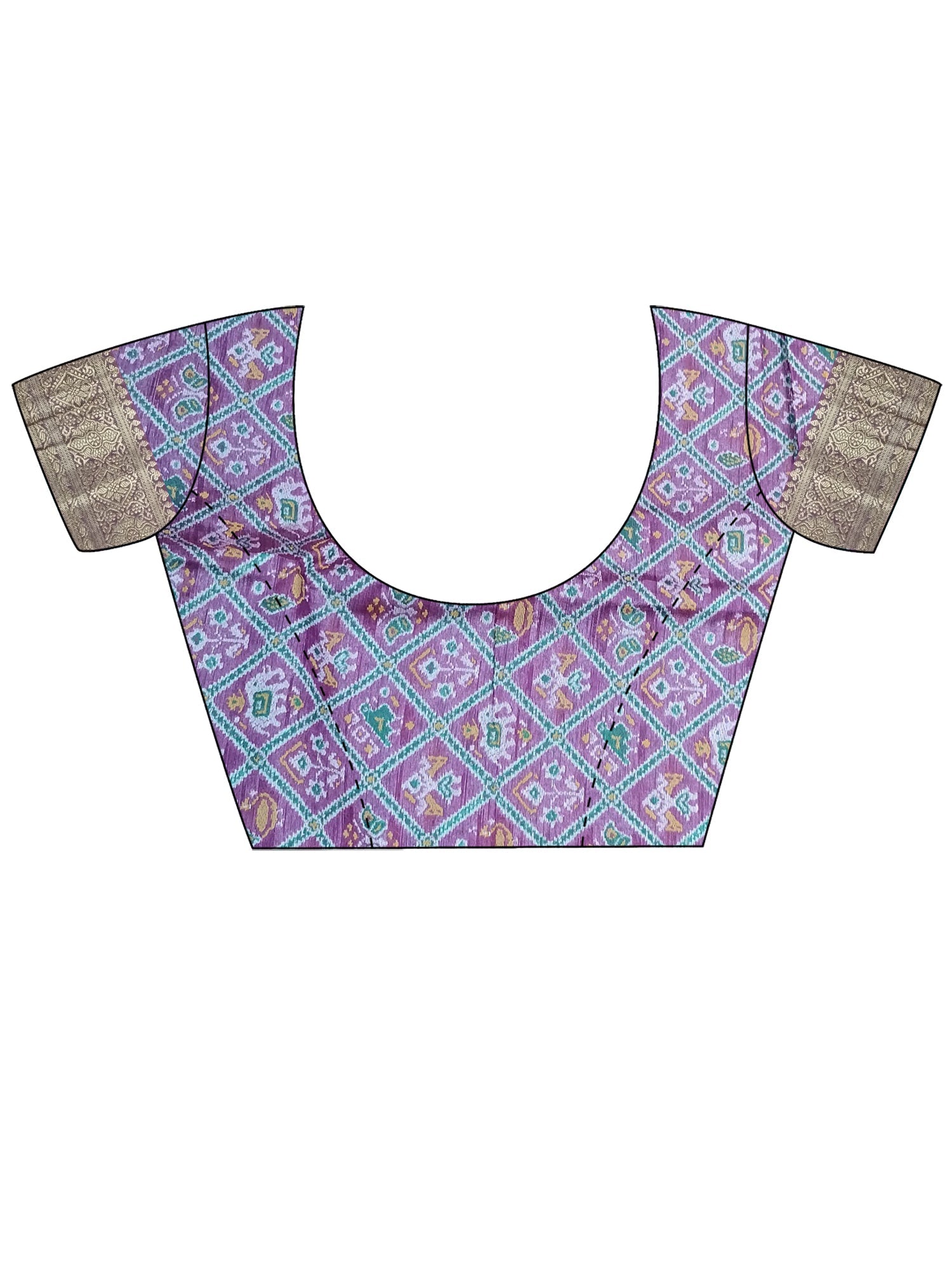 Pink & Purple Silk Blend Patola Style Zari Woven saree - Ressa