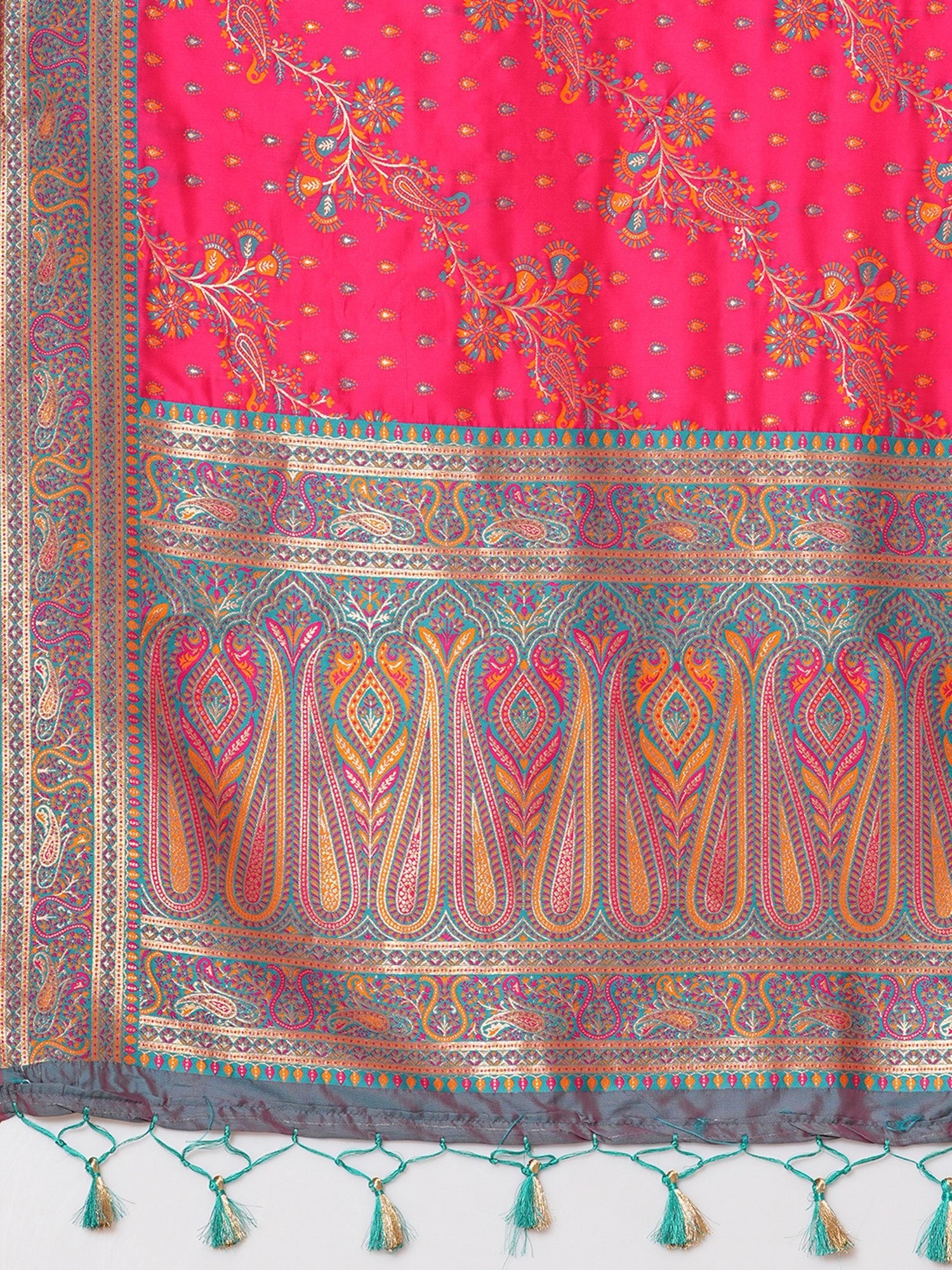 Pink Silk Blend Banarasi Silk Saree - Ressa