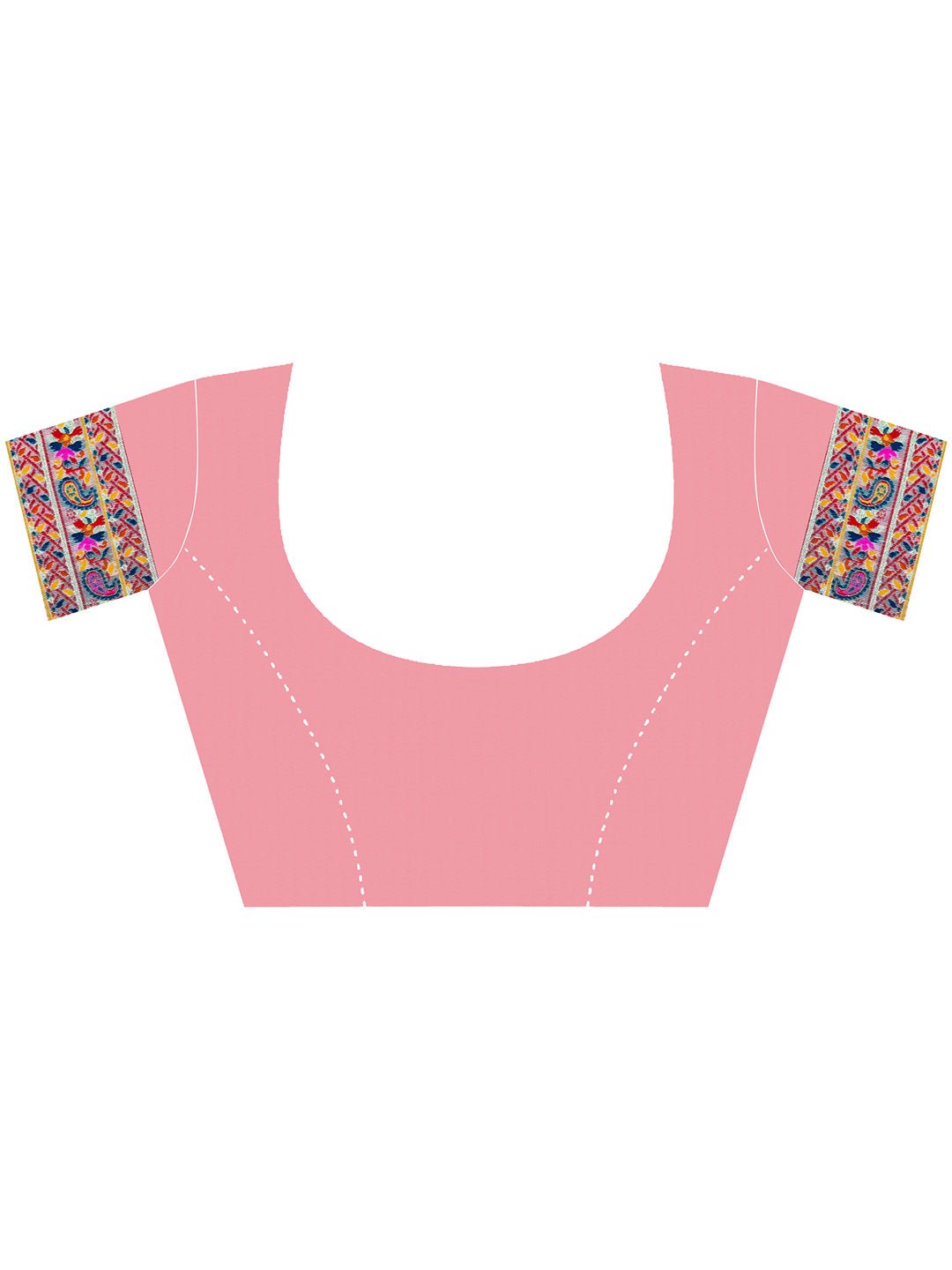 Pink Silk Blend Heritage Floral Print Handloom Aesthetic - Ressa