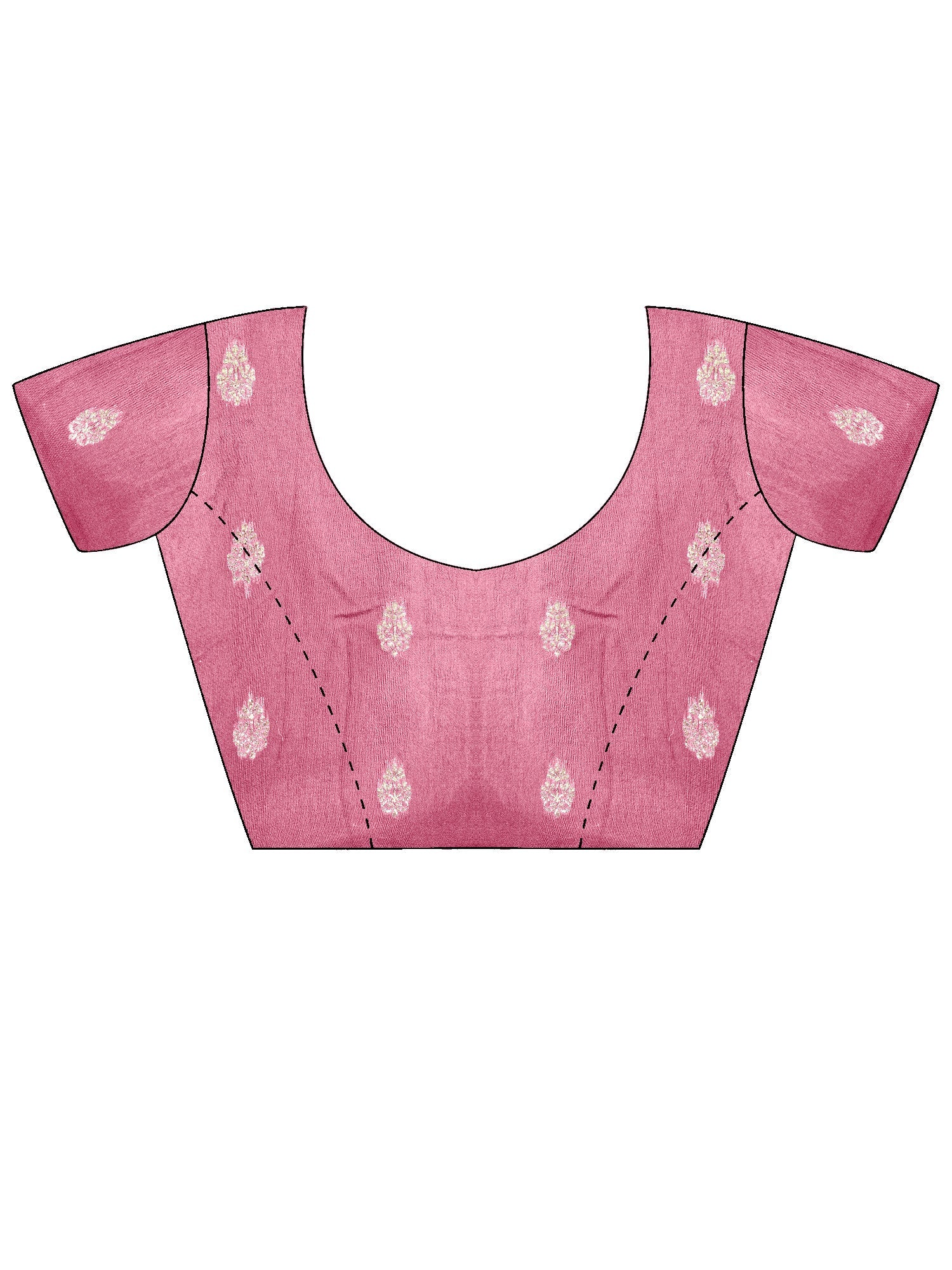 Pink Silk Saree with Zari Border - Ressa
